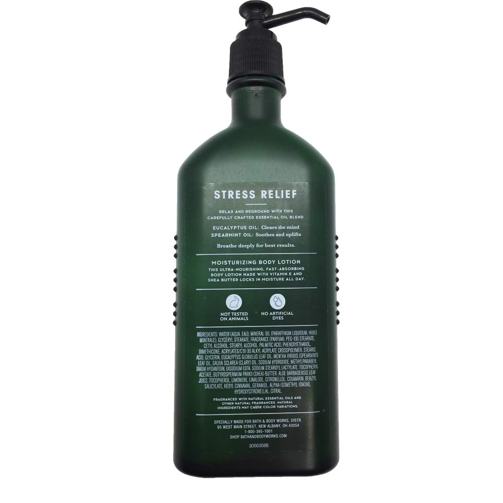 Bath & Body Works Aromatherapy Stress Relief Body Lotion - Eucalyptus Spearmint Scent, 6.5 oz for Men & Women | Relaxing Moisturizer for Daily Use, Spa Nights & Self-Care Routines