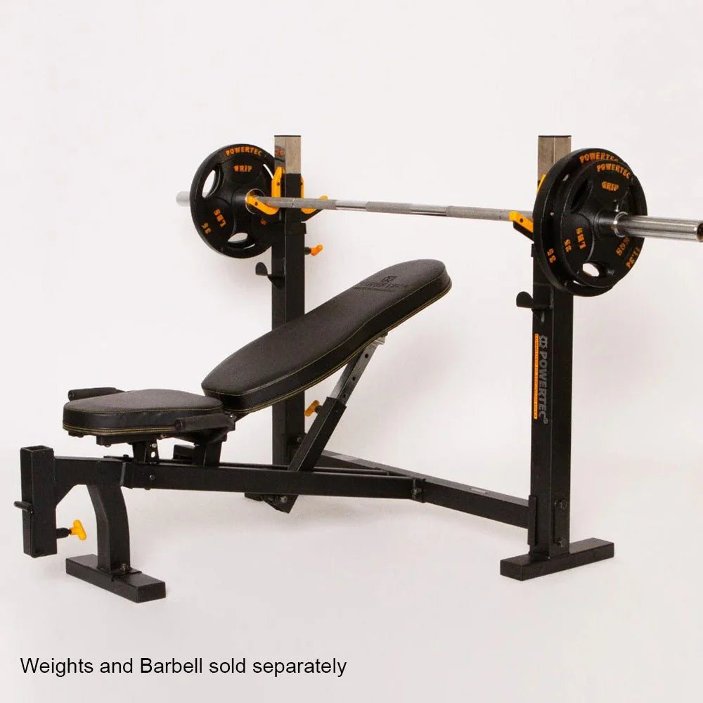 Powertec WB-OB20 Olympic Weight Bench - Heavy Duty Adjustable Workout Bench for Home Gym Strength Training - Perfect for Weightlifting, Bodybuilding & CrossFit Exercises