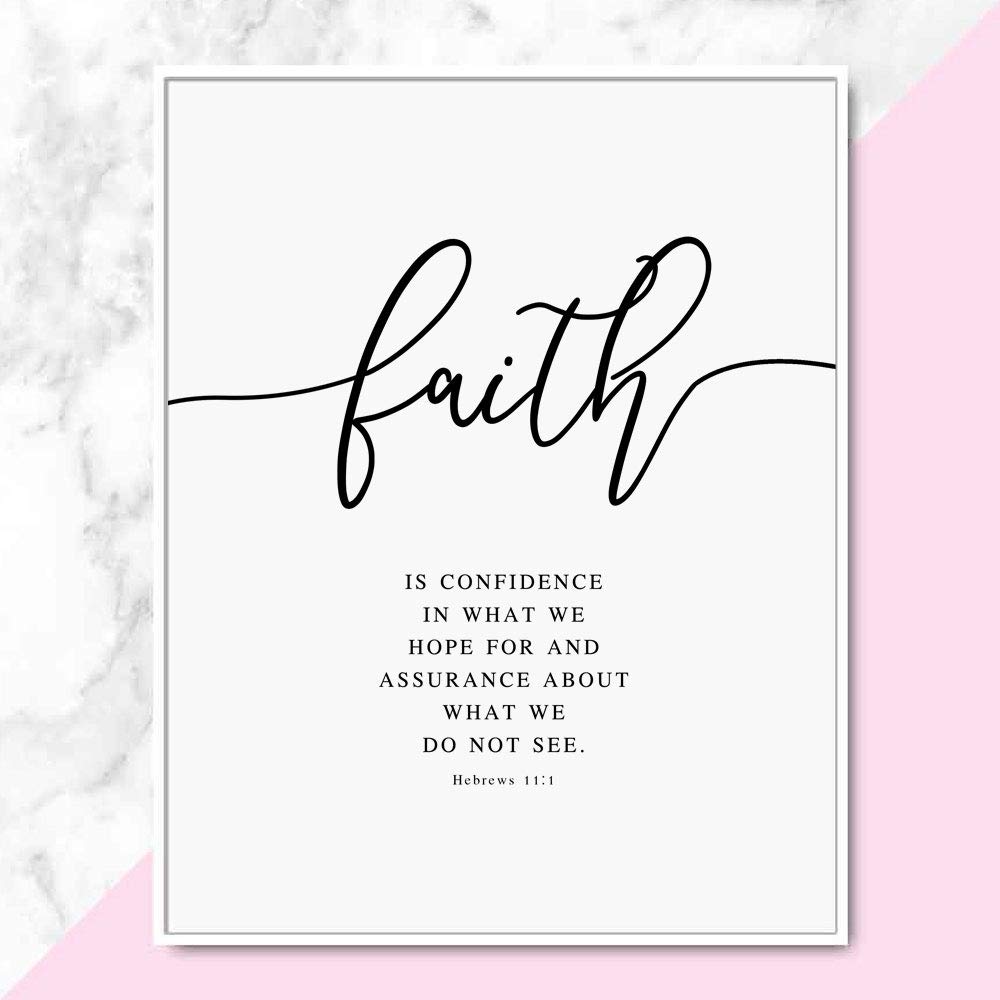 Set of 3 Faith Hope Love Bible Verse Art Prints - 8x10 Inch Unframed Christian Wall Decor for Bedroom, Living Room & Office - Inspirational Scripture Quotes for Home, Church & Gift Giving