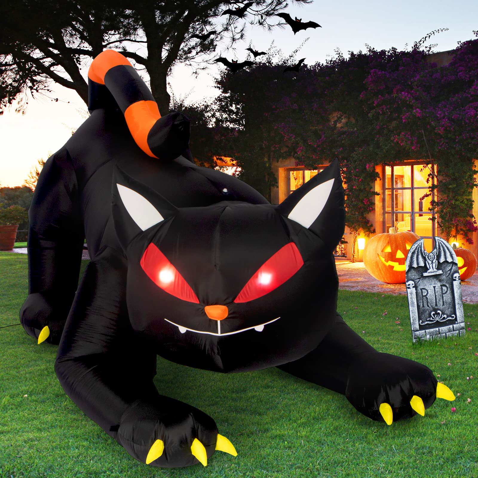 TOLOCO 7 FT Inflatable Halloween Decorations with LED Lights - Spooky Outdoor Yard Decor for Halloween Party