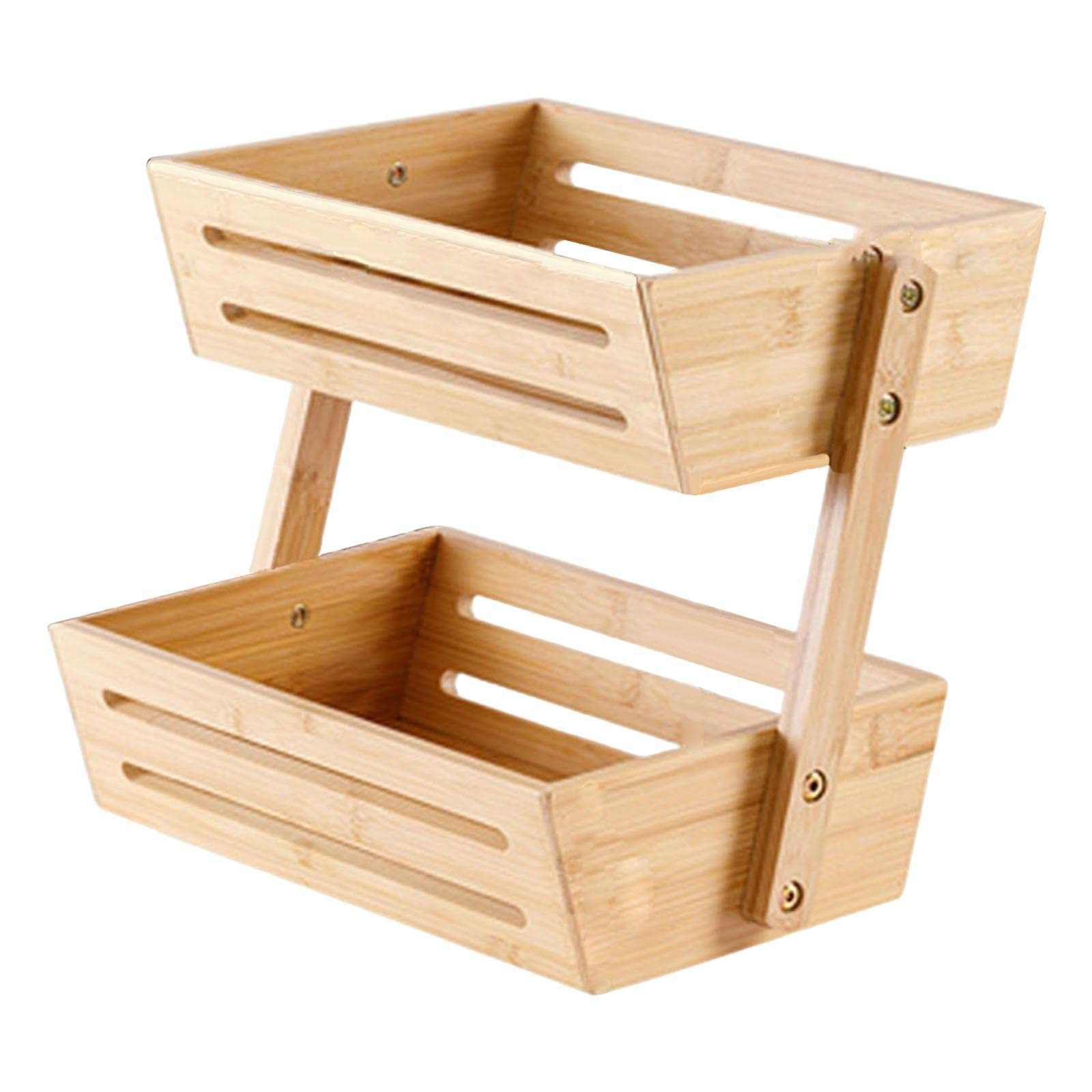 MagiDeal Bamboo Fruit and Vegetable Storage Basket - Kitchen Countertop Organizer for Bread, Snacks, Bananas | Perfect for Pantry, Dining Table, and Farmhouse Style Decor