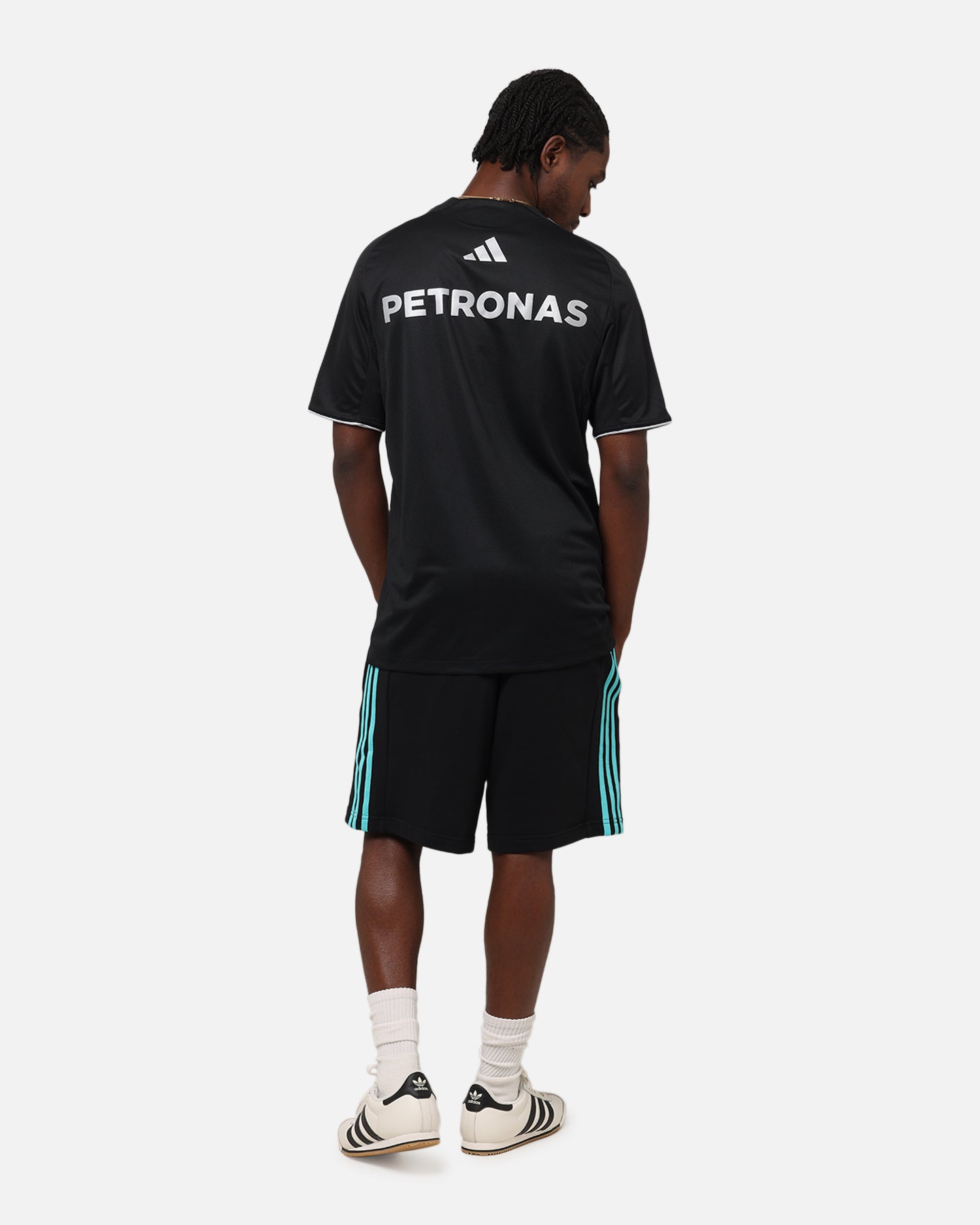 Adidas x Mercedes AMG Petronas Formula One F1 DNA T-Shirt - Black/Silver - Men's Racing Fan Apparel for Casual Wear & Motorsport Events