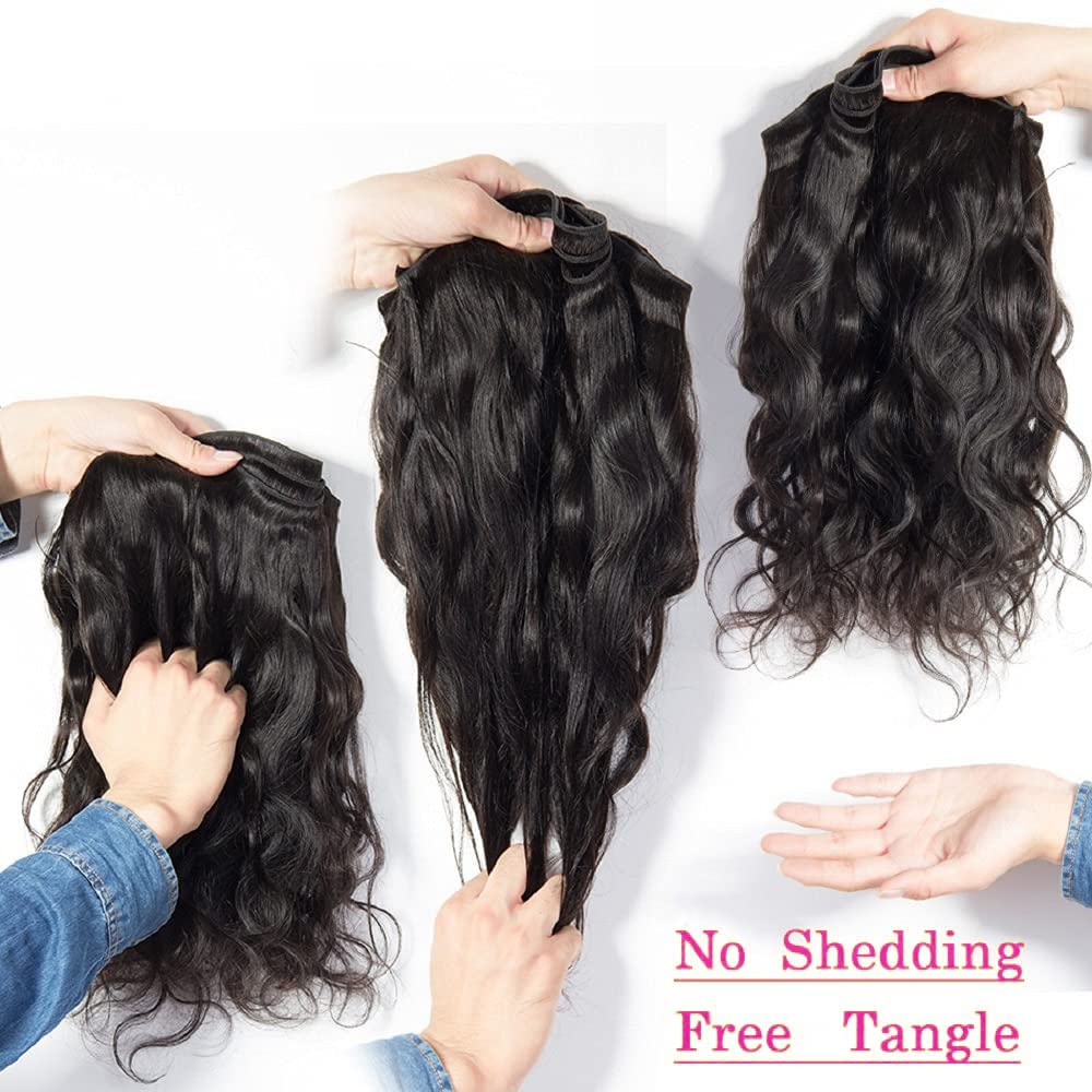 Aelinsi 100% Unprocessed Brazilian Virgin Human Hair Bundles - Body Wave 12A Grade (22, 24, 26 Inch) Natural Color Hair Extensions for Women | Perfect for Daily Wear, Styling, and Special Occasions