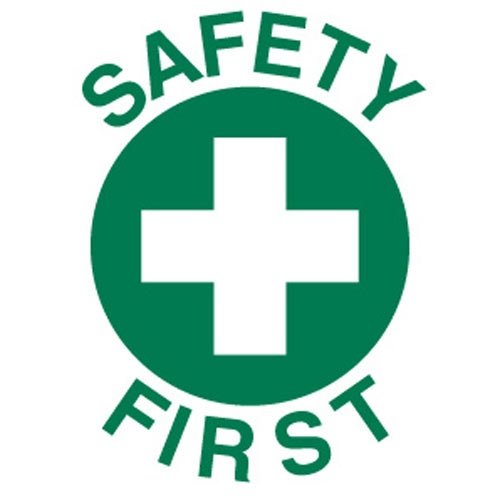 Brady 49581 2-Inch Diameter Vinyl Safety First Hard Hat Labels - 50 Cards (4 Labels per Card) for Construction, Industrial & Workplace Safety