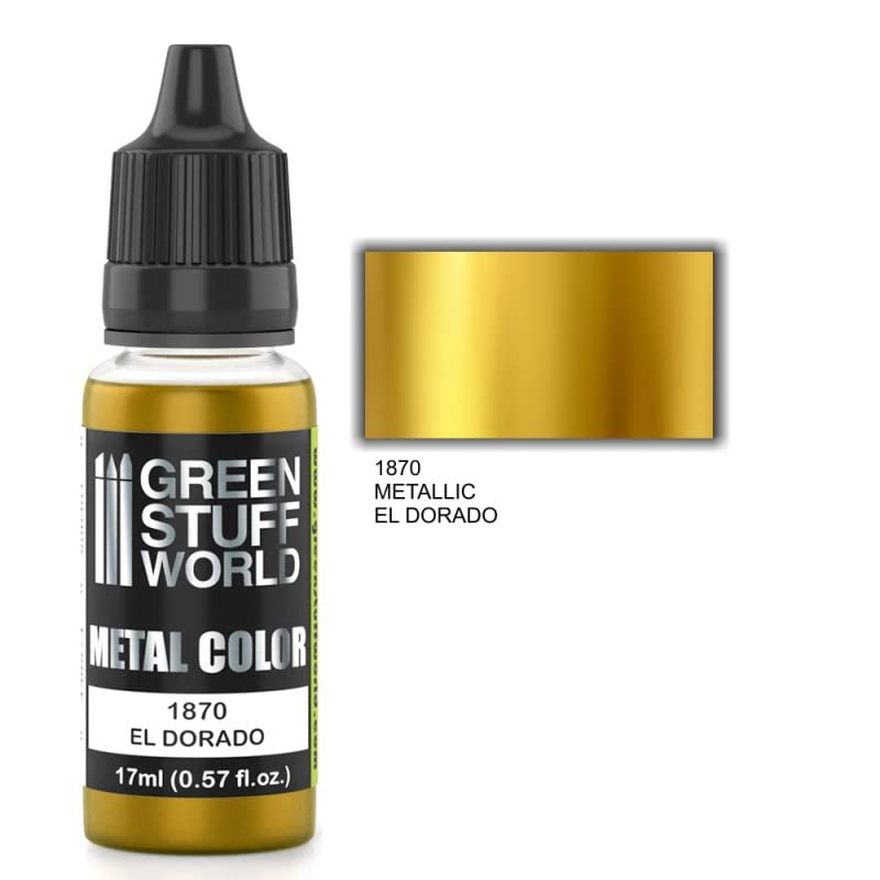 Green Stuff World Metallic Paint El Dorado 1870 - Premium Gold Model Paint for Miniatures, Warhammer, D&D Figures & Scale Models - Perfect for Tabletop Gaming, Cosplay & DIY Crafts