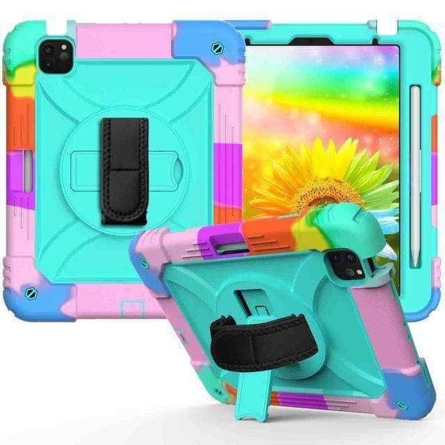 iPad Air 5 Protective Case with Heavy Duty Hybrid Shoulder Strap - Shockproof Cover for Travel, Work & Outdoor Activities