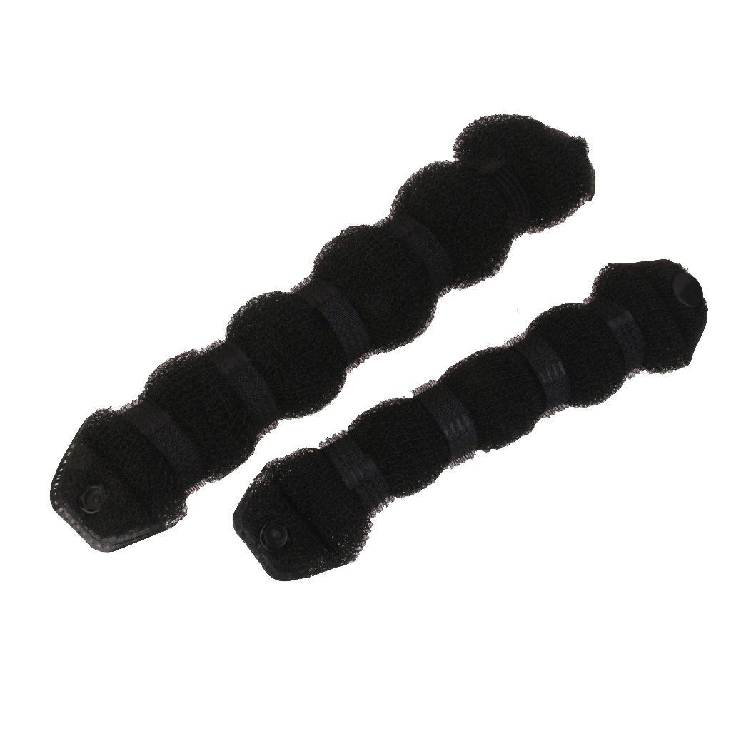 2 Pack Black Sponge Hair Donut Bun Maker - Magic Styling Ring Shaper Tool for Perfect Buns & Updos (Great for Weddings, Parties & Everyday Hairstyles)