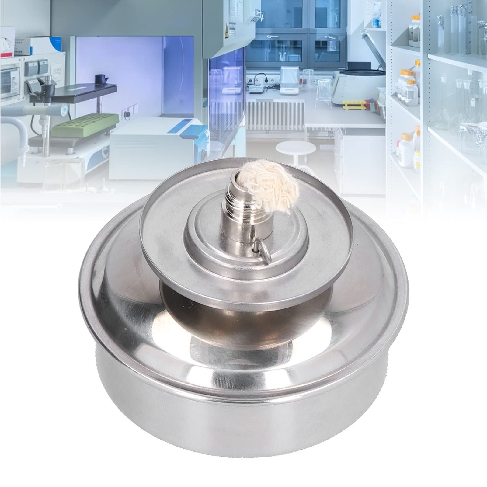100ml Portable Alcohol Burner Lamp - Adjustable Flame, Explosion-Proof Stainless Steel Lab Heating Tool for Chemistry Experiments, Science Class & Camping Use