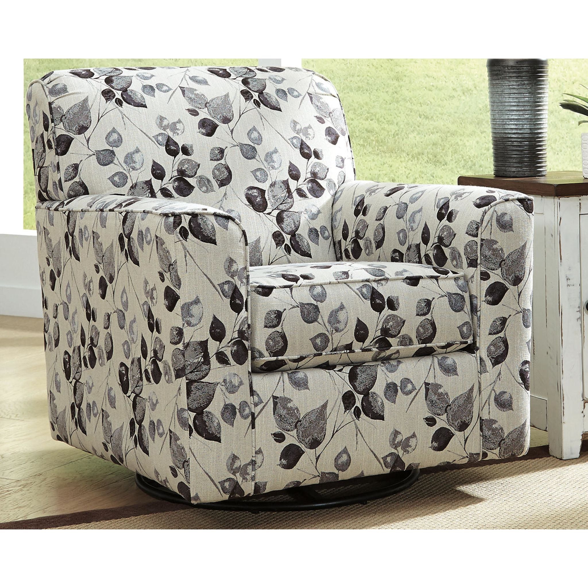 Abney Swivel Chair Platinum - 360 Degree Rotating Modern Office Chair with Ergonomic Design for Home & Workspace