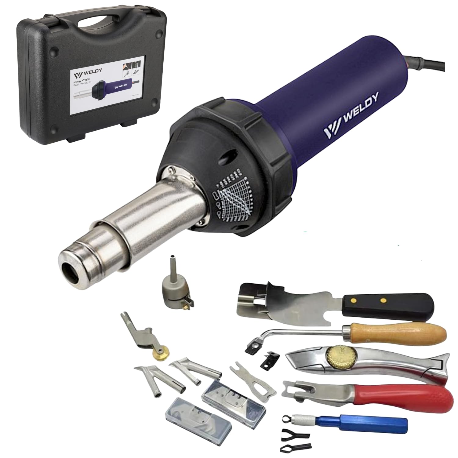 1600W Hot Air Plastic Welding Gun Kit - Professional Flooring Repair Tool with Heat Gun for Vinyl, Laminate & PVC Welding - Perfect for DIY Home Renovation and Professional Flooring Installation
