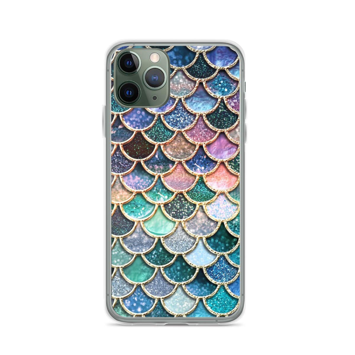 Sparkly Teal Silver & Pink Mermaid Scale Phone Case - Compatible with iPhone 14/13/12/11/X/Xs/Xr/8/7/6/6s/Mini/Pro/Max/Plus & Galaxy Note/S9/S10/S20/Ultra/Plus - Perfect for Beach Parties, Summer Outings & Gift Giving