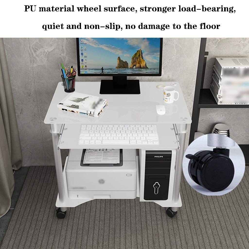 Ergonomic Computer Desk with Storage Shelves & Removable Tempered Glass Top - Compact Home Office Desk, Easy Assembly Writing Table for Small Spaces | Perfect for Remote Work, Gaming & Study