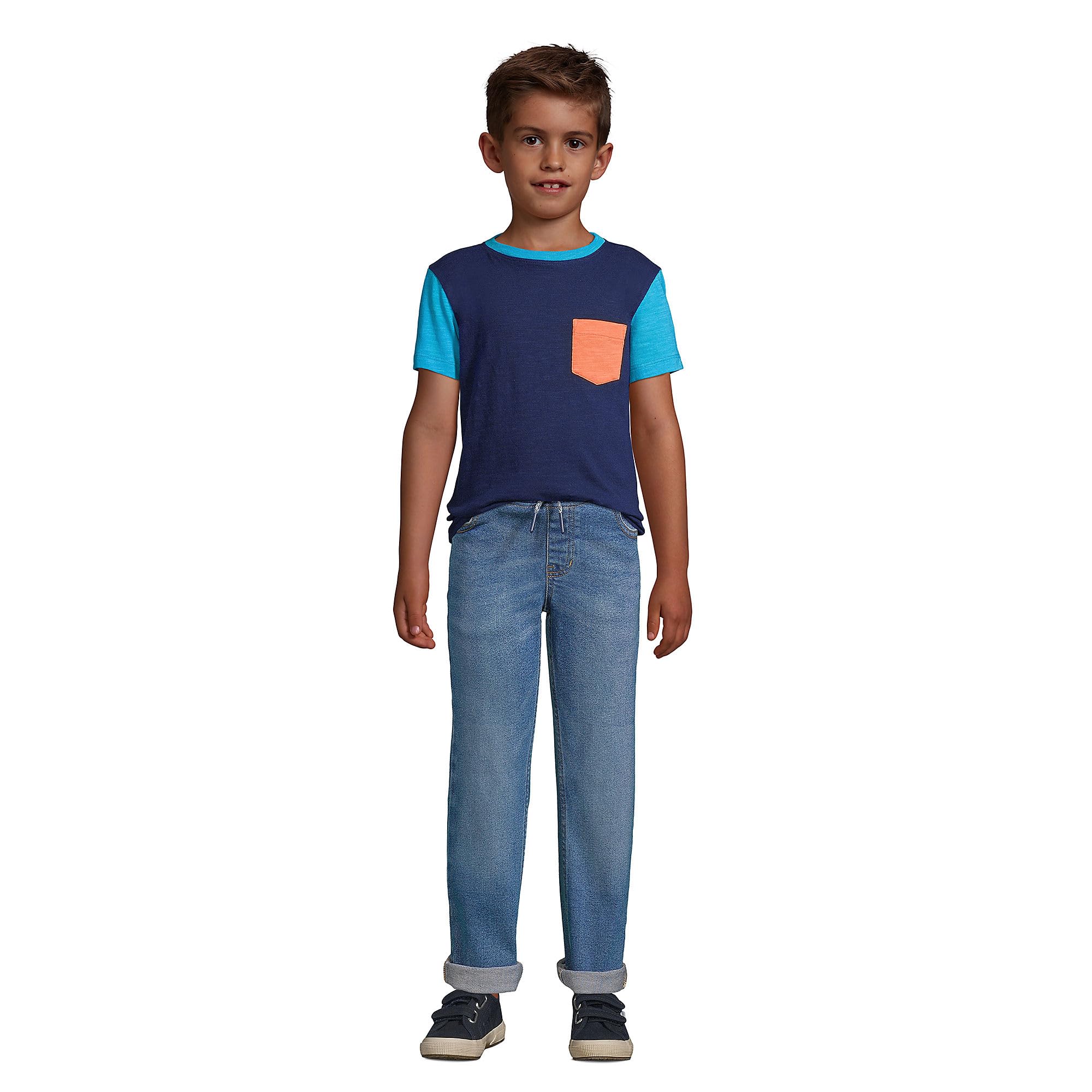 Boys Stretch Pull-On Jeans by Lands' End - Play & School Comfort