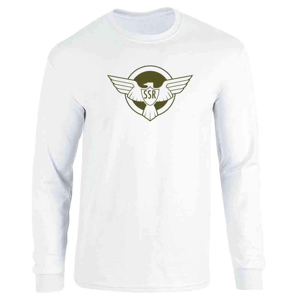 Pop Threads Strategic Scientific Reserve Captain America Long Sleeve T-Shirt | Marvel Superhero Graphic Tee | Casual Wear & Cosplay Outfit