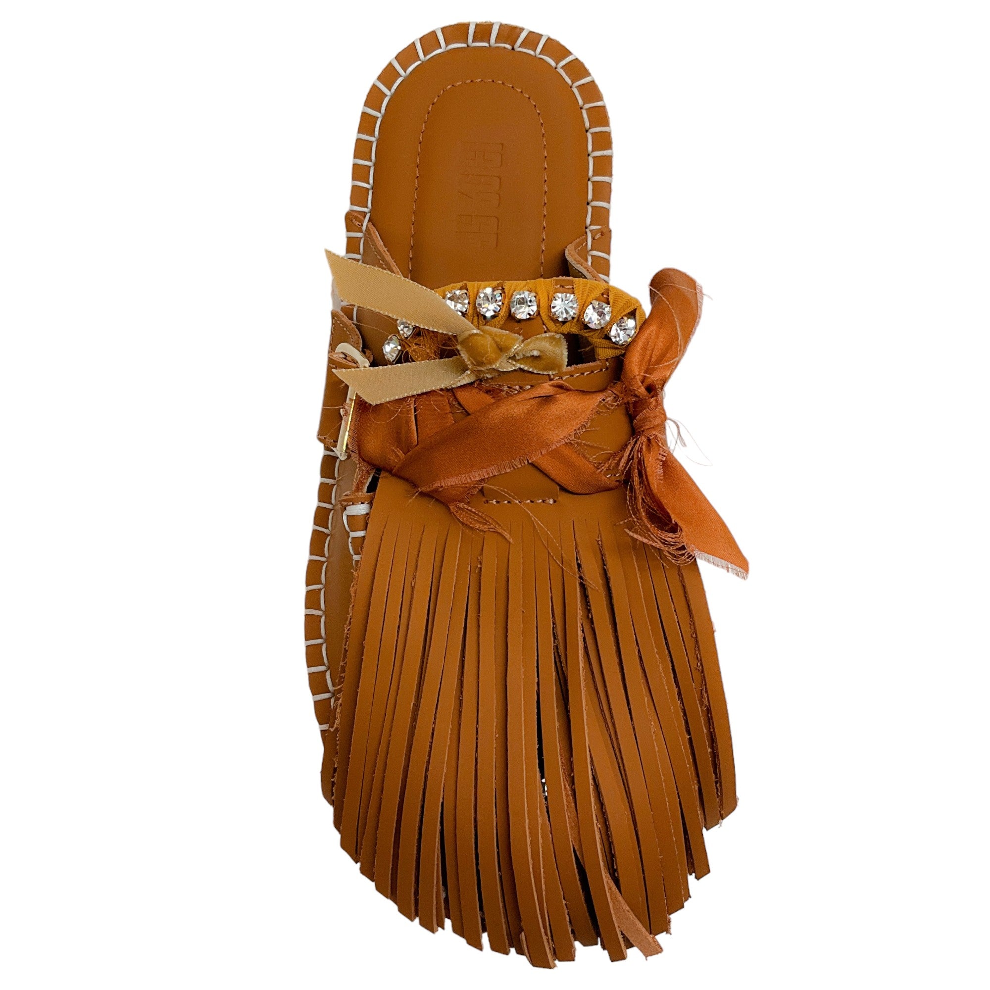 13 09 SR Brown Leather Puli Mules - Comfortable Slip-On Shoes for Women, Casual Loafers for Home, Office & Outdoor Wear