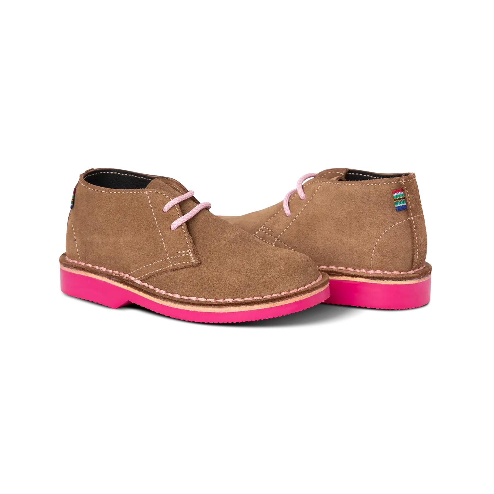 Veldskoen Kids Freya the Flamingo Shoes - Comfortable & Stylish Hot Pink Sole Sneakers for Girls | Perfect for School, Play & Outdoor Adventures
