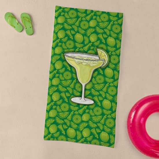 Margarita Cocktail Large Beach Towel - Soft, Absorbent & Unique Design for Pool, Beach & Summer Vacations | CafePress