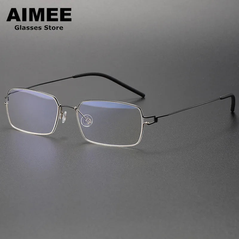 Aimee Women's Full Rim Square Screwless Titanium Eyeglasses 61501 - Lightweight & Durable Glasses for Work, Reading & Fashion