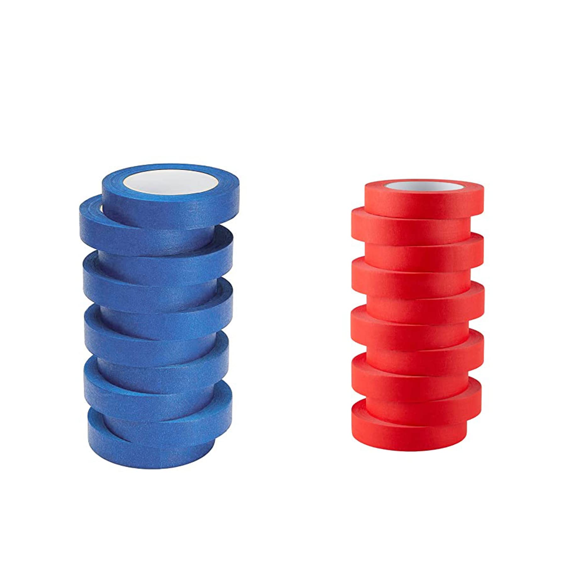 Lichamp 10-Pack Blue & Red Painters Tape 1 Inch - Multi-Surface Masking Tape for Painting, Labeling, DIY Projects, Home & Office Use