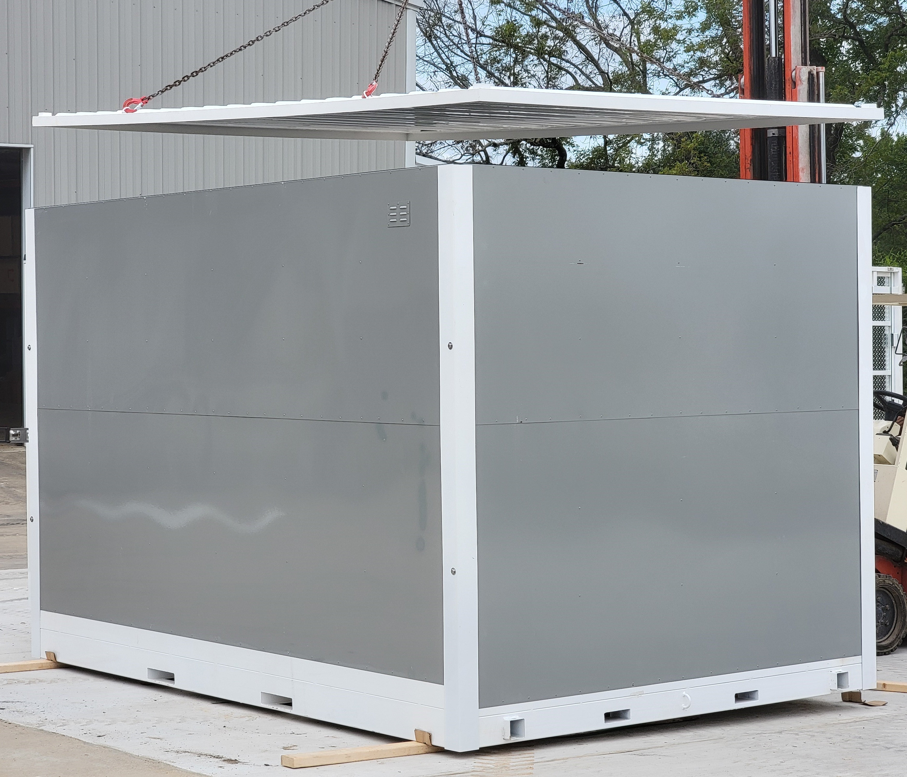 8'x12' Single Door Portable Storage Shed - Relocatable Steel Container Building for Outdoor Storage, Backyard, and Workspace Organization