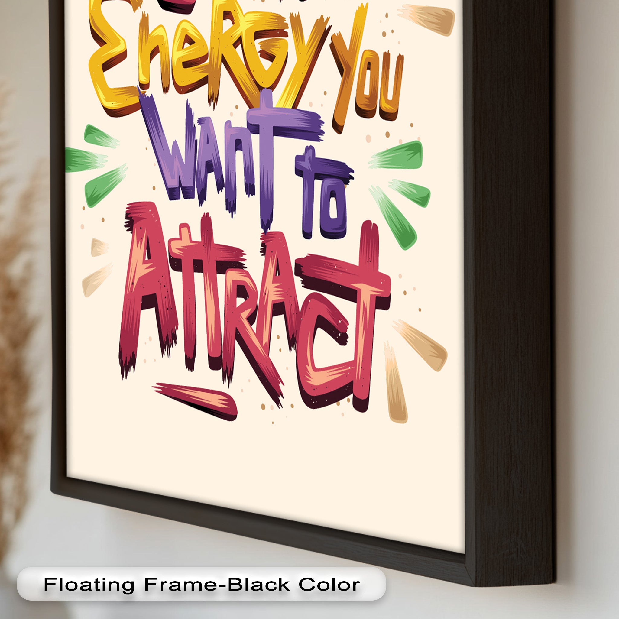 Inspirational Oil Painting - Be the Energy You Want to Attract - Motivational Wall Art for Home, Office & Meditation Space