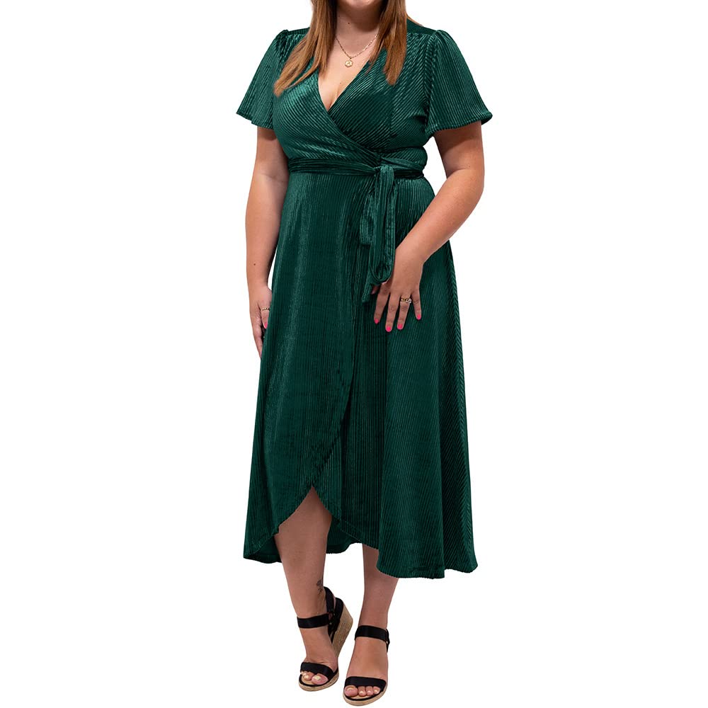 Elegant Women's Long Velvet Wrap Formal Dress with Slit Waist Tie - Perfect for Cocktail Parties, Prom Nights & Evening Events