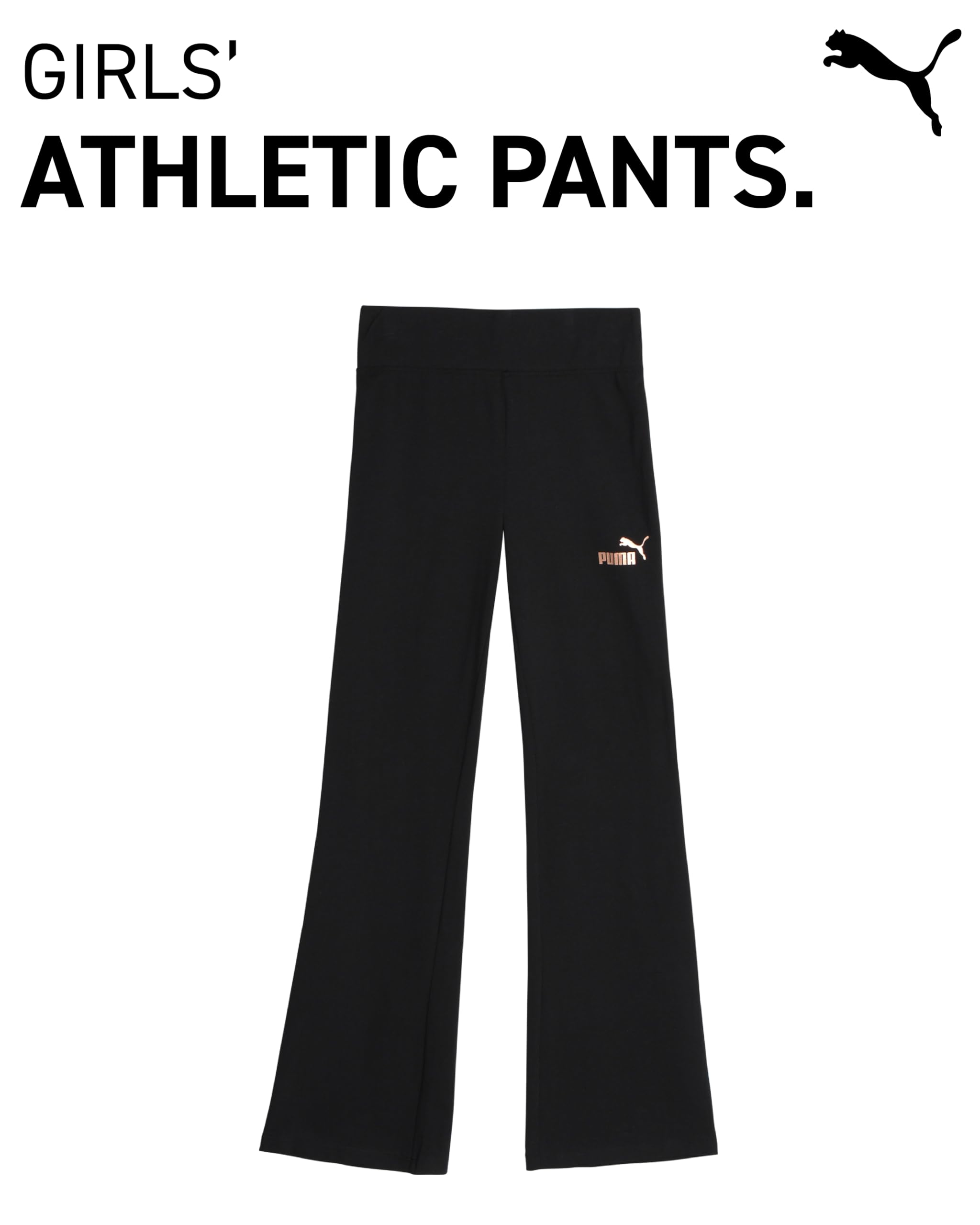 PUMA Girls' Stretchy Athletic Leggings - Comfortable Yoga Pants for Kids & Teens - Flared or Basic Style (S-XL) - Perfect for School, Gym, Dance & Everyday Wear