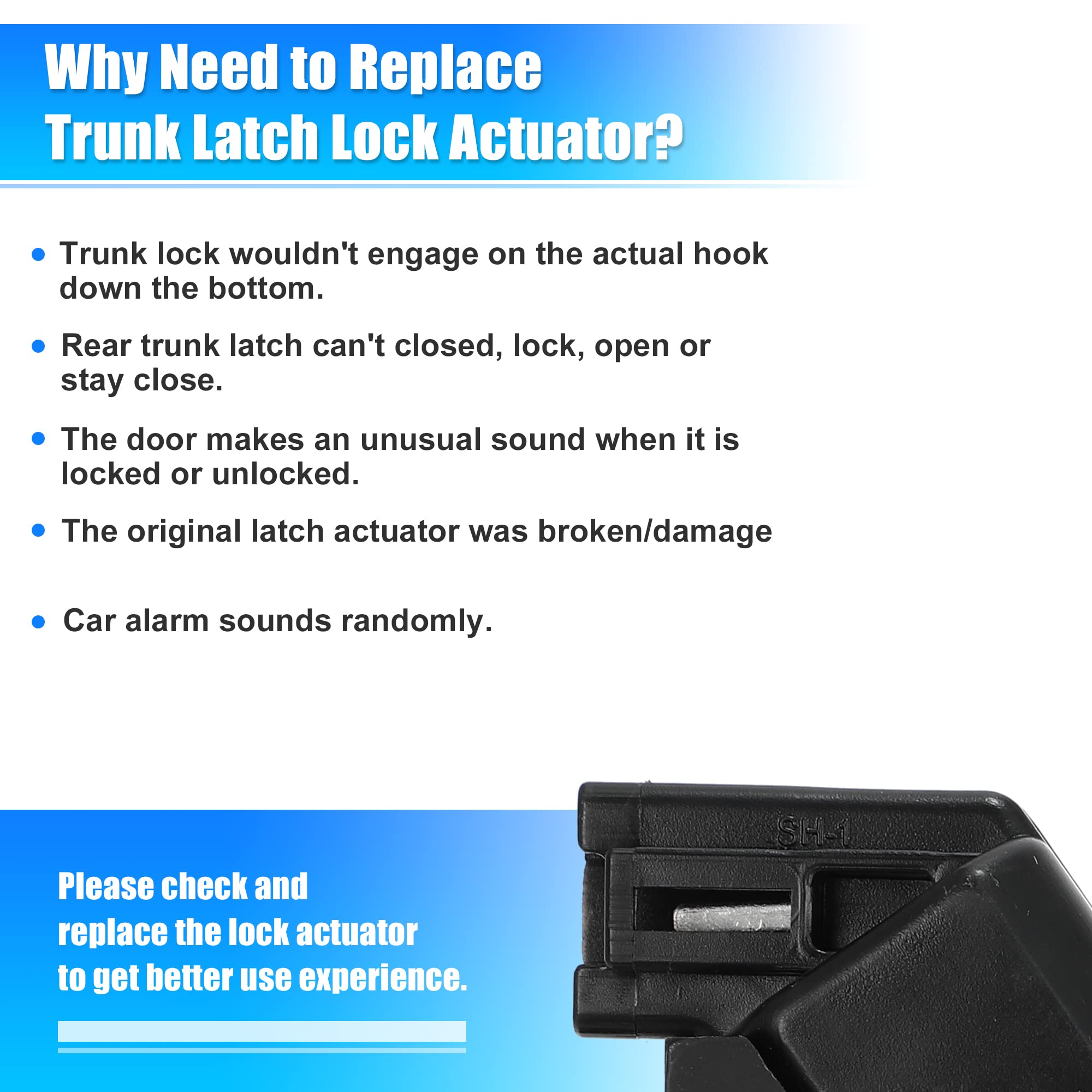 X AUTOHAUX Trunk Latch Lock Actuator 64600-AC030 Compatible with 2005-2012 Toyota Avalon - Engine Tailgate Door Latch Actuator Motor Replacement Part - Perfect for Car Door Repair & Maintenance