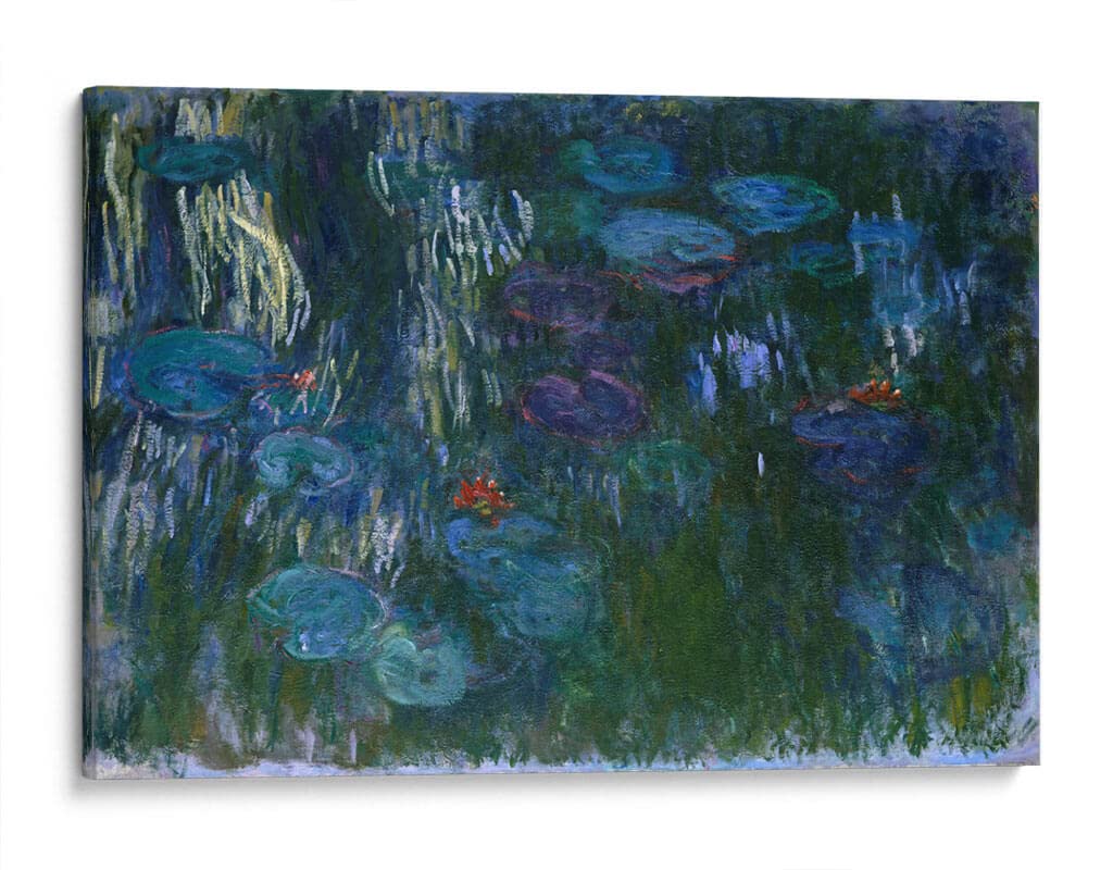 Claude Monet Water Lilies Canvas Wall Art - Famous Impressionist Painting for Home & Office Decor - 30x20 Inch Water-Lily Pond Artwork - Perfect for Living Room, Bedroom or Gallery Wall Display