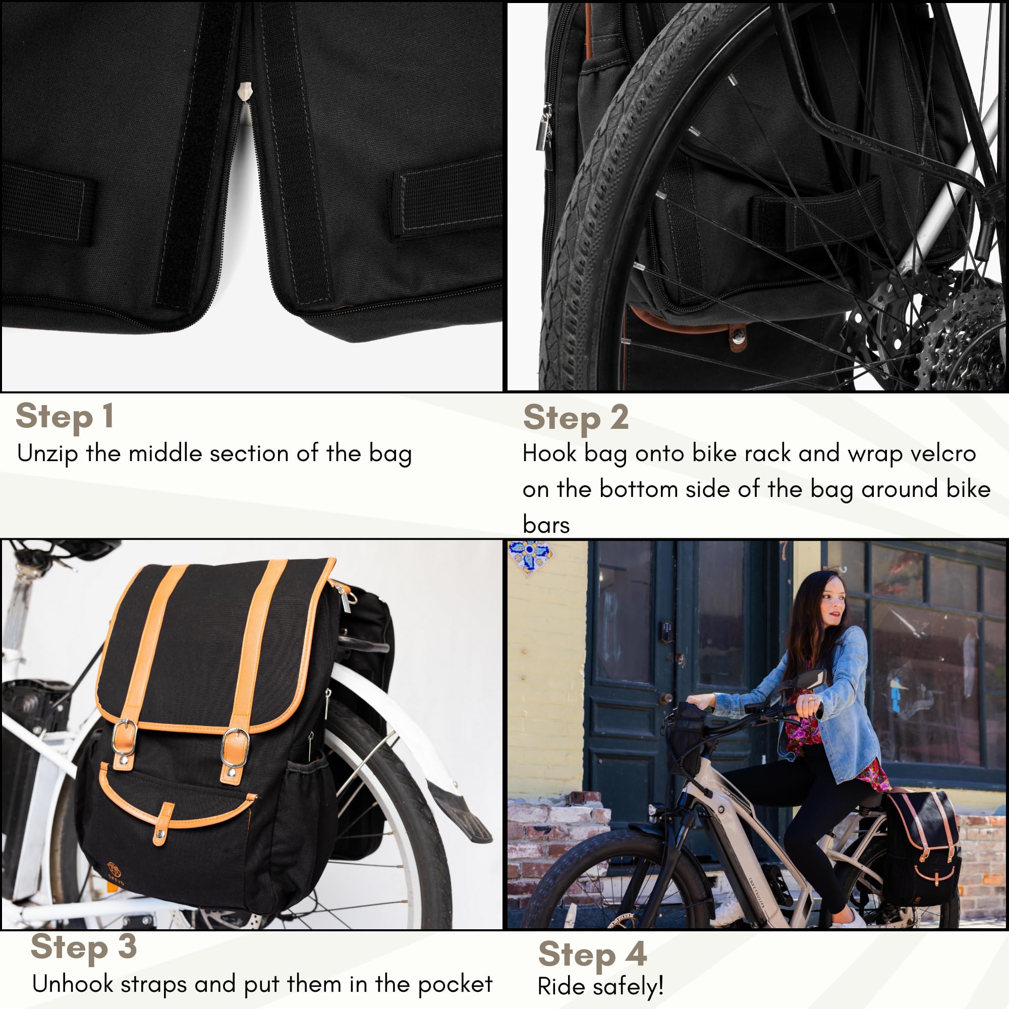 Waterproof Bike Backpack with Laptop Compartment - Convertible Double Pannier Cycling Bag for Commuters, 17.3L Rear Rack Bike Backpack for Men & Women | Perfect for Cycling to Work, School or Outdoor Adventures