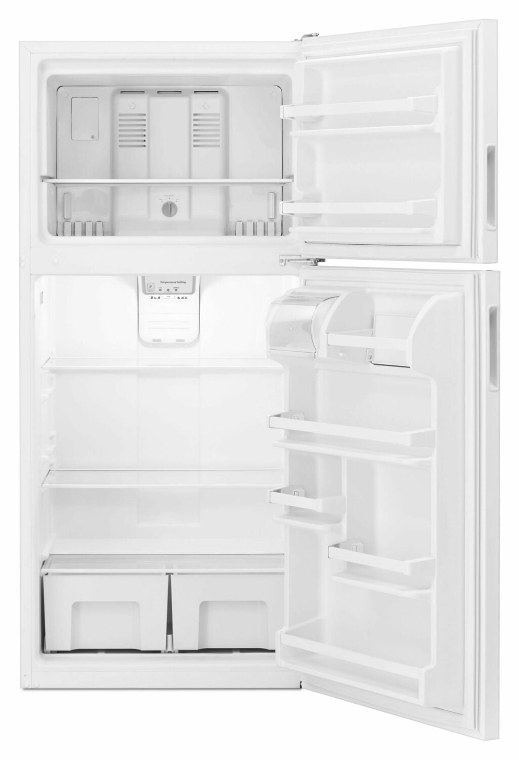 Amana ART318FFDW 30 Inch Top Freezer Refrigerator with Adjustable Glass Shelves - Energy Efficient White Kitchen Appliance for Home, Apartment & Office Use