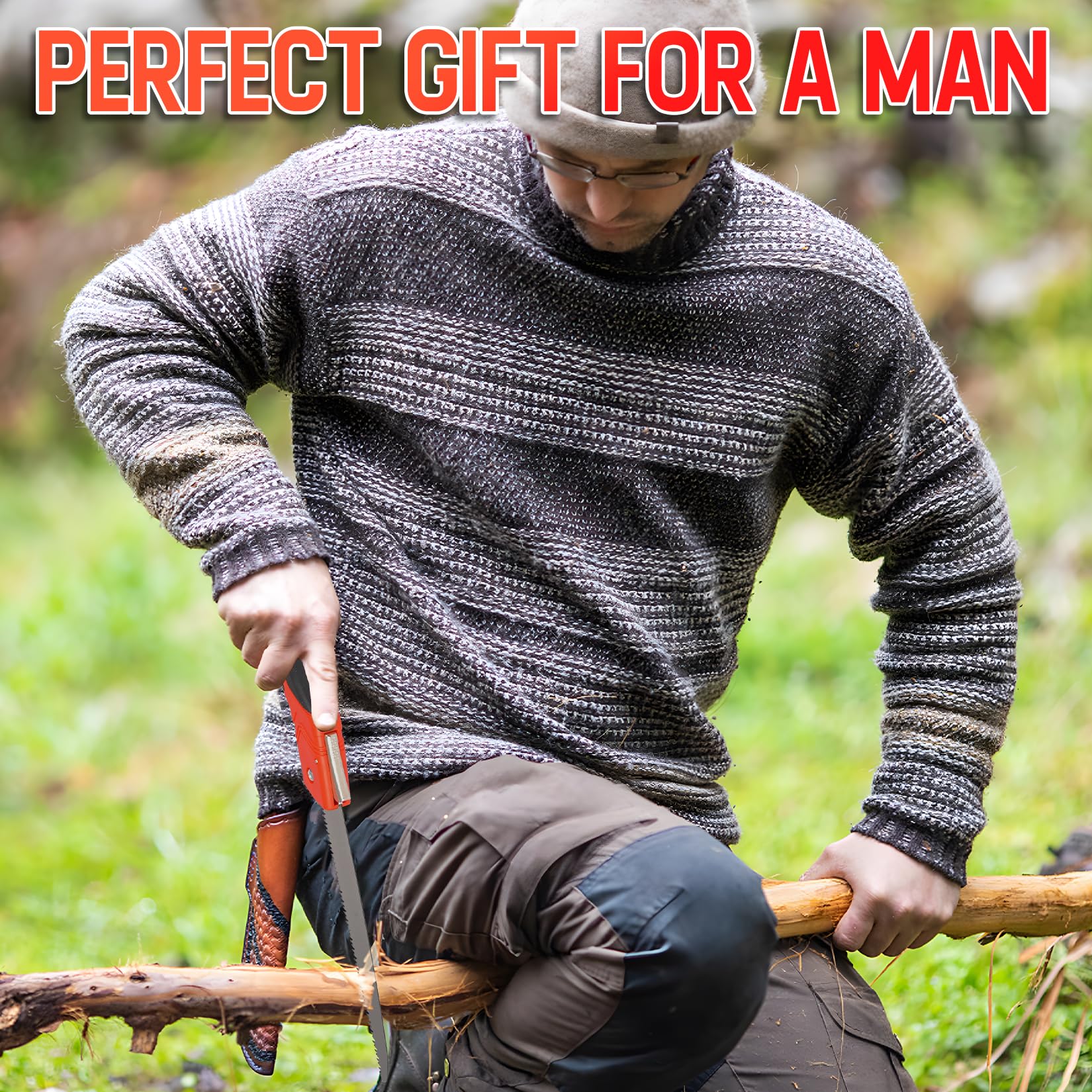 DIYSELF 7-inch Folding Hand Saw with SK5 Blade - Portable Wood Cutting Saw for Camping, Survival, Tree Trimming & Bushcraft - Compact Foldable Pruning Saw for Garden, Outdoor Activities & DIY Projects