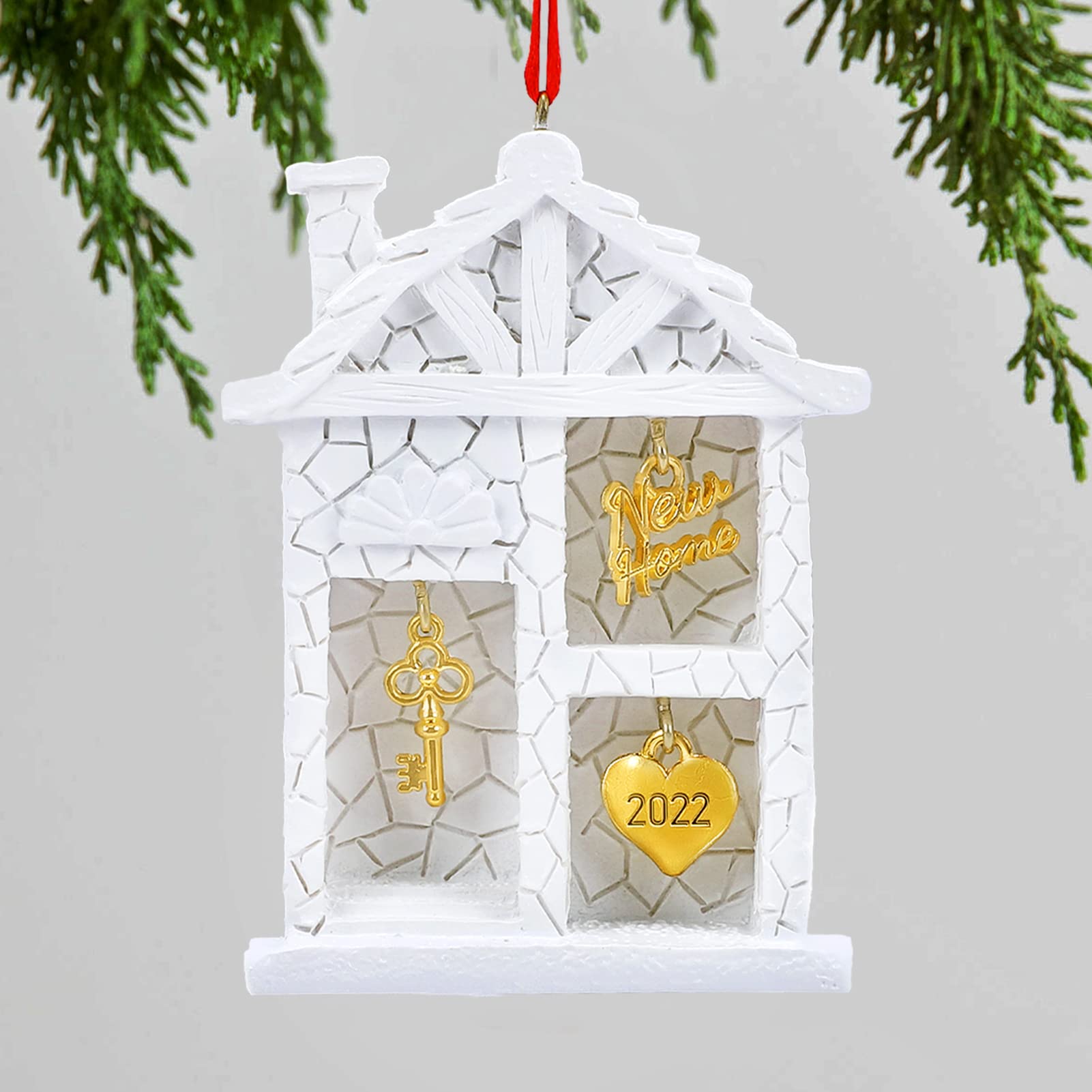 LUCKYBUNNY 2022 New Home Ornament - Personalized Housewarming Gift for New Homeowners, Moving House Present & Christmas Tree Decoration - Perfect for Home Decor, Holiday Celebrations & Gift Giving