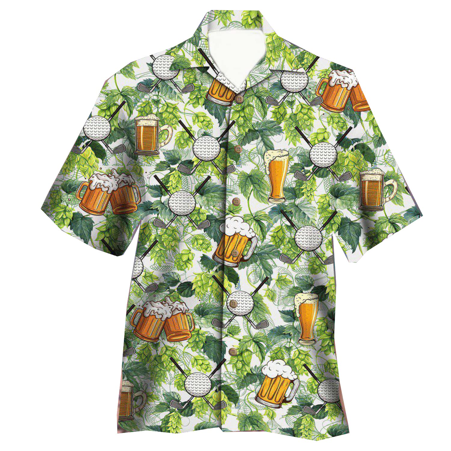 Men's Hawaiian Golf Shirt - Stylish Short Sleeve Button Down Shirt for Men & Women | Breathable Casual Wear for Golf, Pool Party & Summer Vacation | 36 Color Options