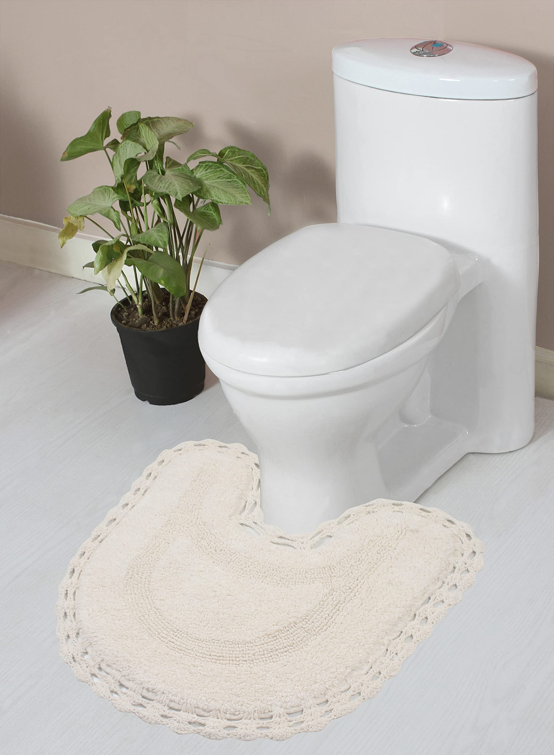 Home Weavers Hampton Crochet Reversible Bathmat - 100% Cotton Washable Bathroom Rug Set | Ultra Soft & Absorbent Non-Slip Bath Mat | 20