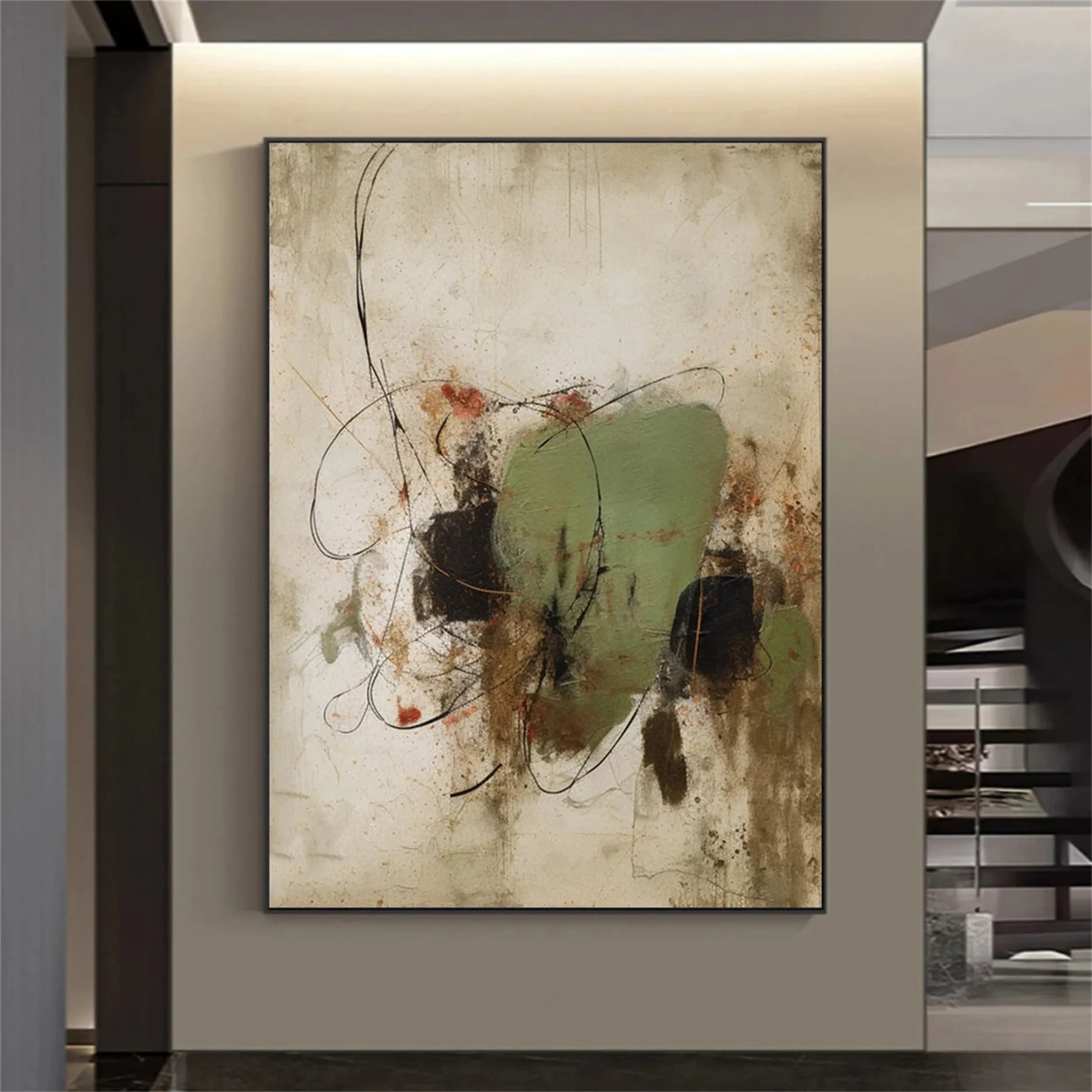Abstract Painting #AB 110 - Modern Canvas Wall Art for Home & Office Decor | Perfect for Living Room, Bedroom, or Workspace