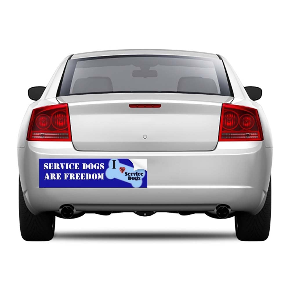I Love Service Dogs Bumper Sticker - Funny Car Decals & Window Stickers for Cars, Trucks, SUVs - Show Your Support for Service Animals on the Road