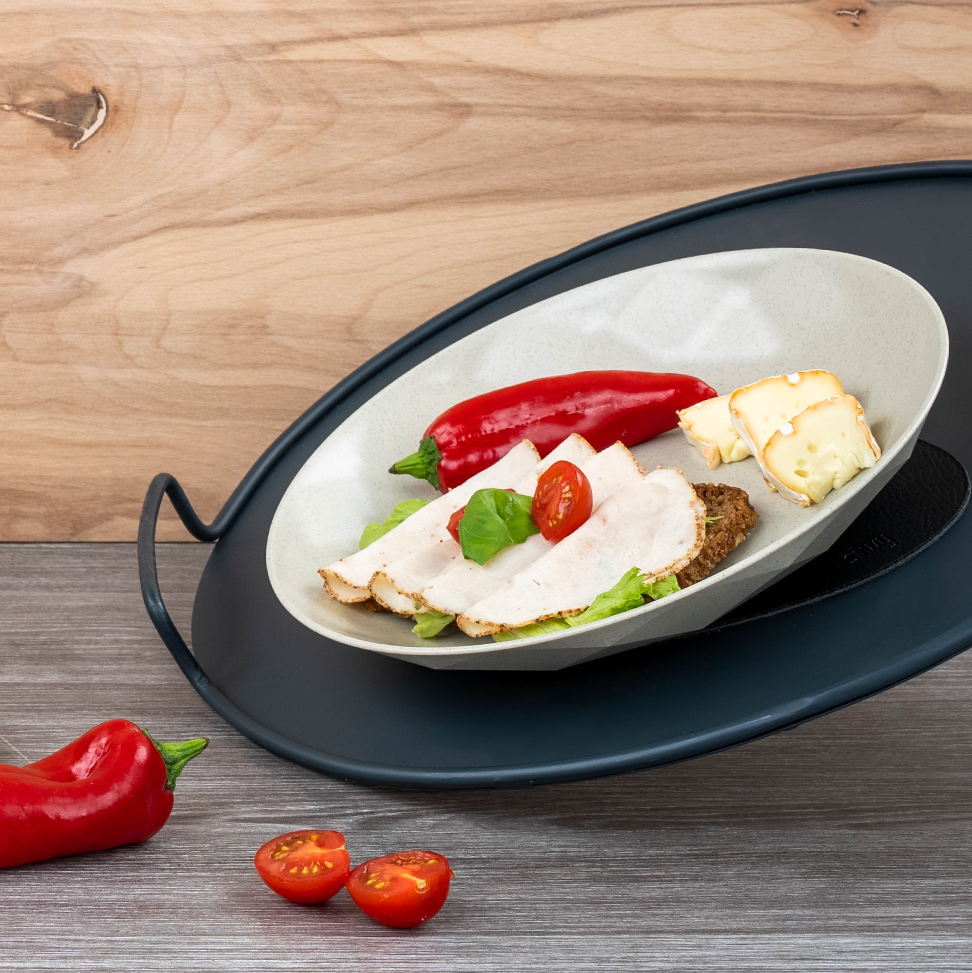 Premium Plastic Plates with Magnetic Base - 24 cm Sand Color - Perfect for Outdoor Dining, Picnics, and Party Serving