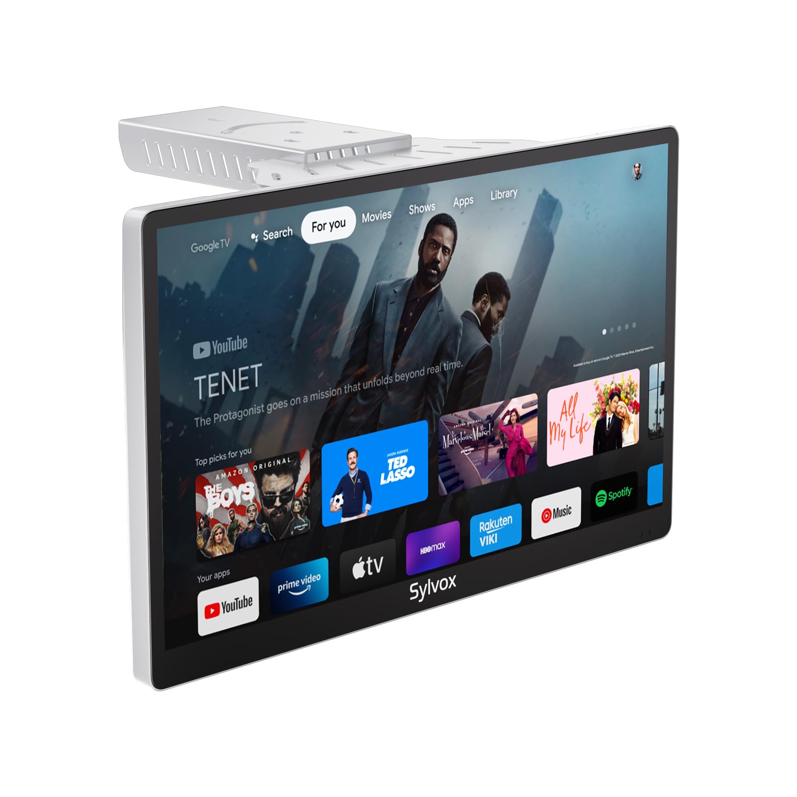 SYLVOX 15.6 Inch Smart Kitchen TV - Full HD 1080P Under Cabinet Television with Google OS, Voice Remote, WiFi & Bluetooth - Perfect for Cooking Entertainment & Small Spaces