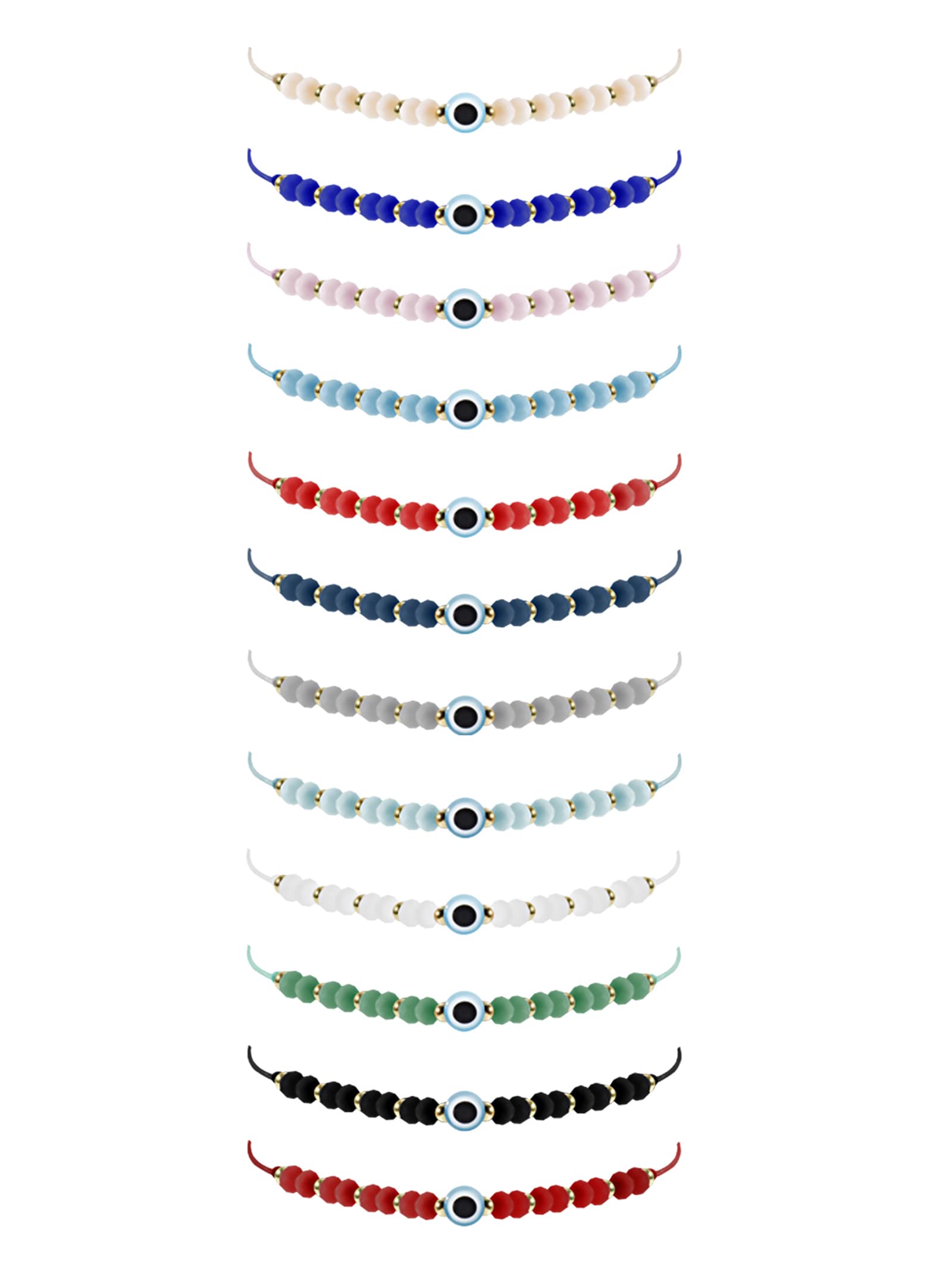 Evil Eye Beaded Bracelets for Women - Handmade Adjustable Braided Turkish Boho Bracelet - Good Luck Charm Jewelry for Girls - Perfect for Everyday Wear, Gift Giving & Spiritual Protection