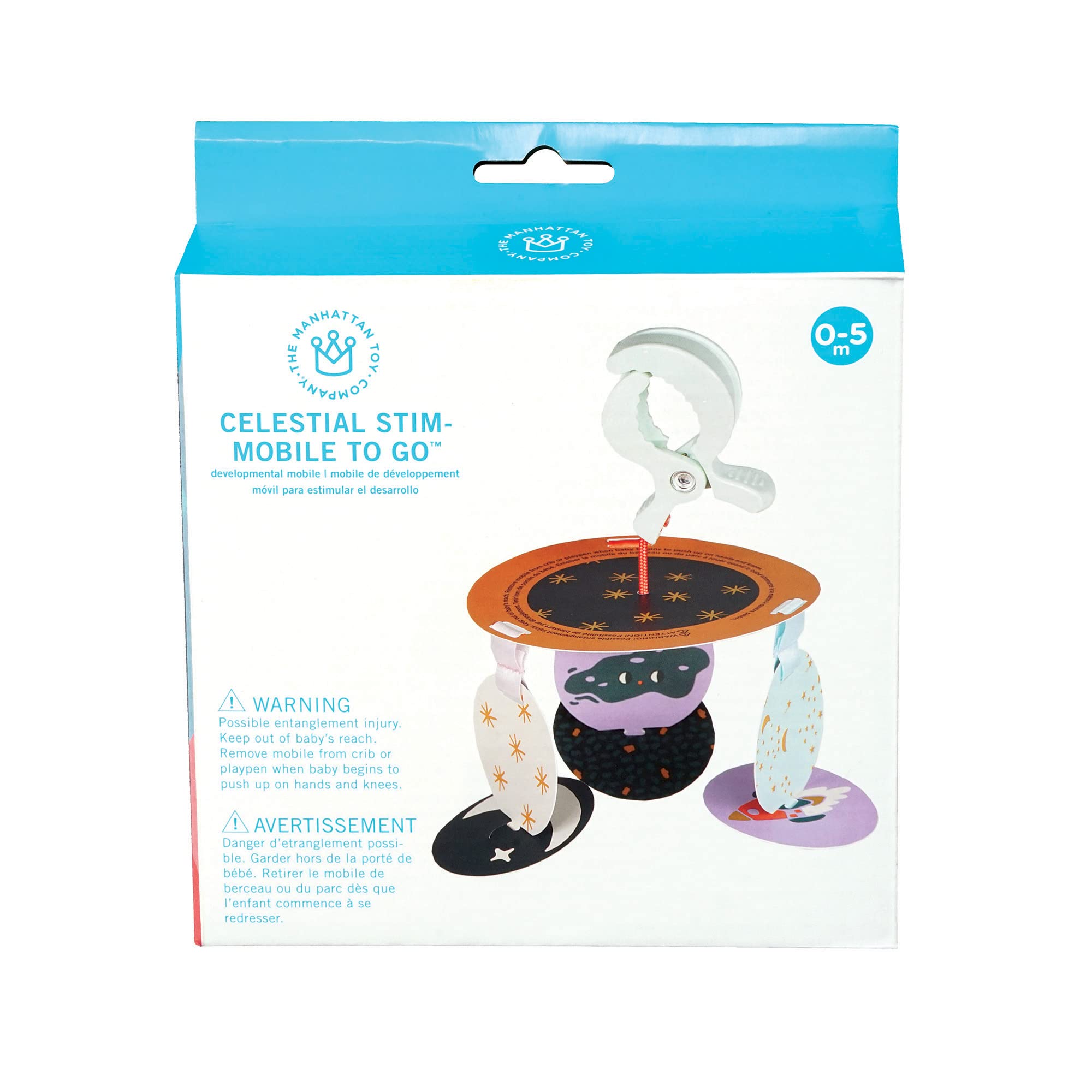 Manhattan Toy Celestial Star Stim Mobile - Developmental Travel Toy for Babies | Soft & Engaging Baby Mobile for Cribs, Strollers & Car Seats | Perfect for Newborns & Infants
