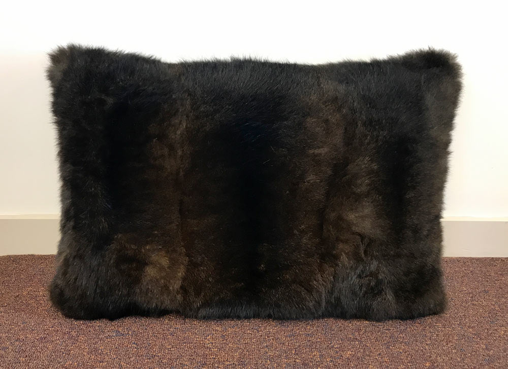 Luxury Chocolate Brown Possum Fur Cushion Cover - Soft & Cozy Home Decor for Sofa, Bed, Living Room - Premium Throw Pillow Case for Winter Comfort