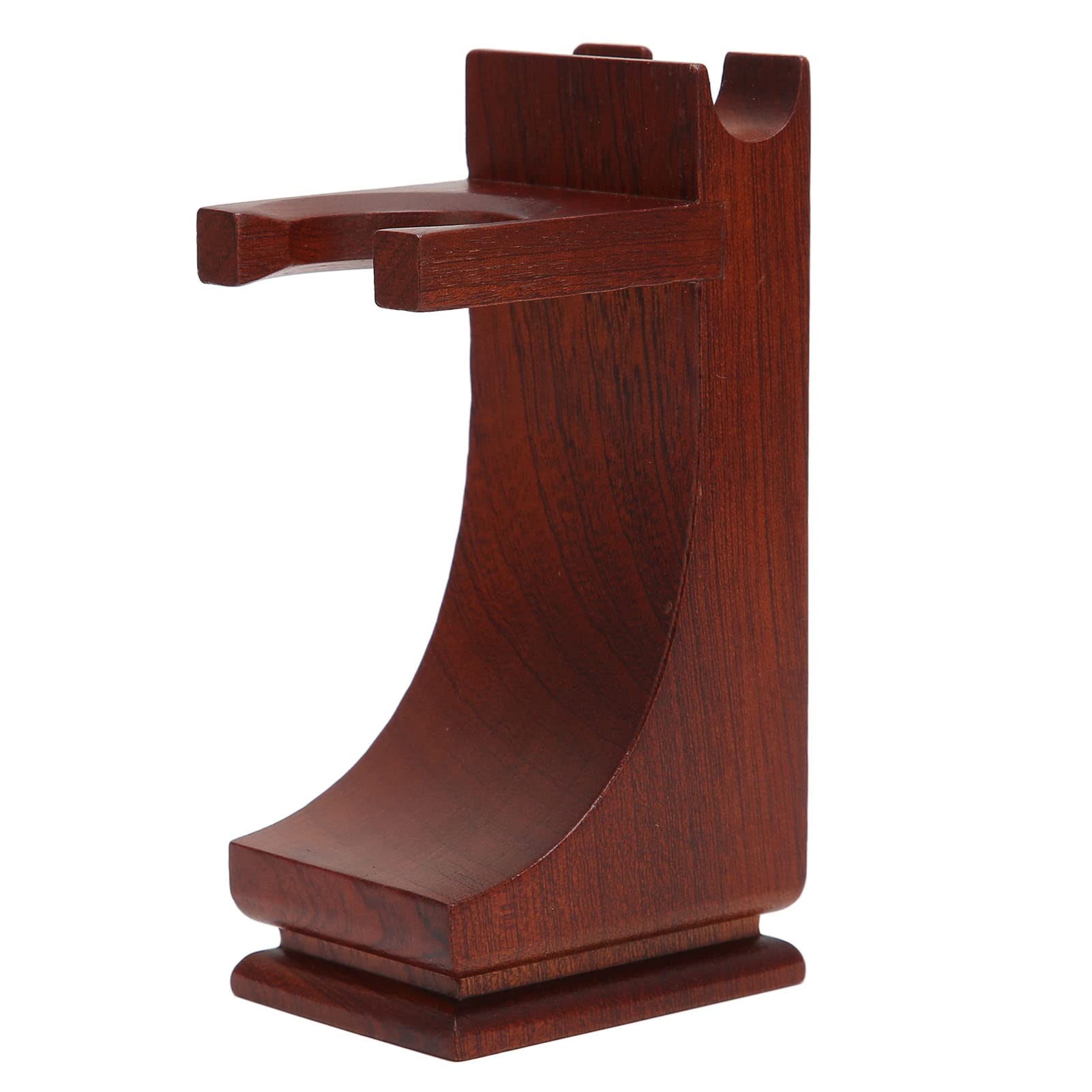Premium Wooden Shaving Razor Holder - Wine Red Bathroom Organizer for Safety Razor Storage | Perfect for Men's Grooming & Bathroom Countertop Organization