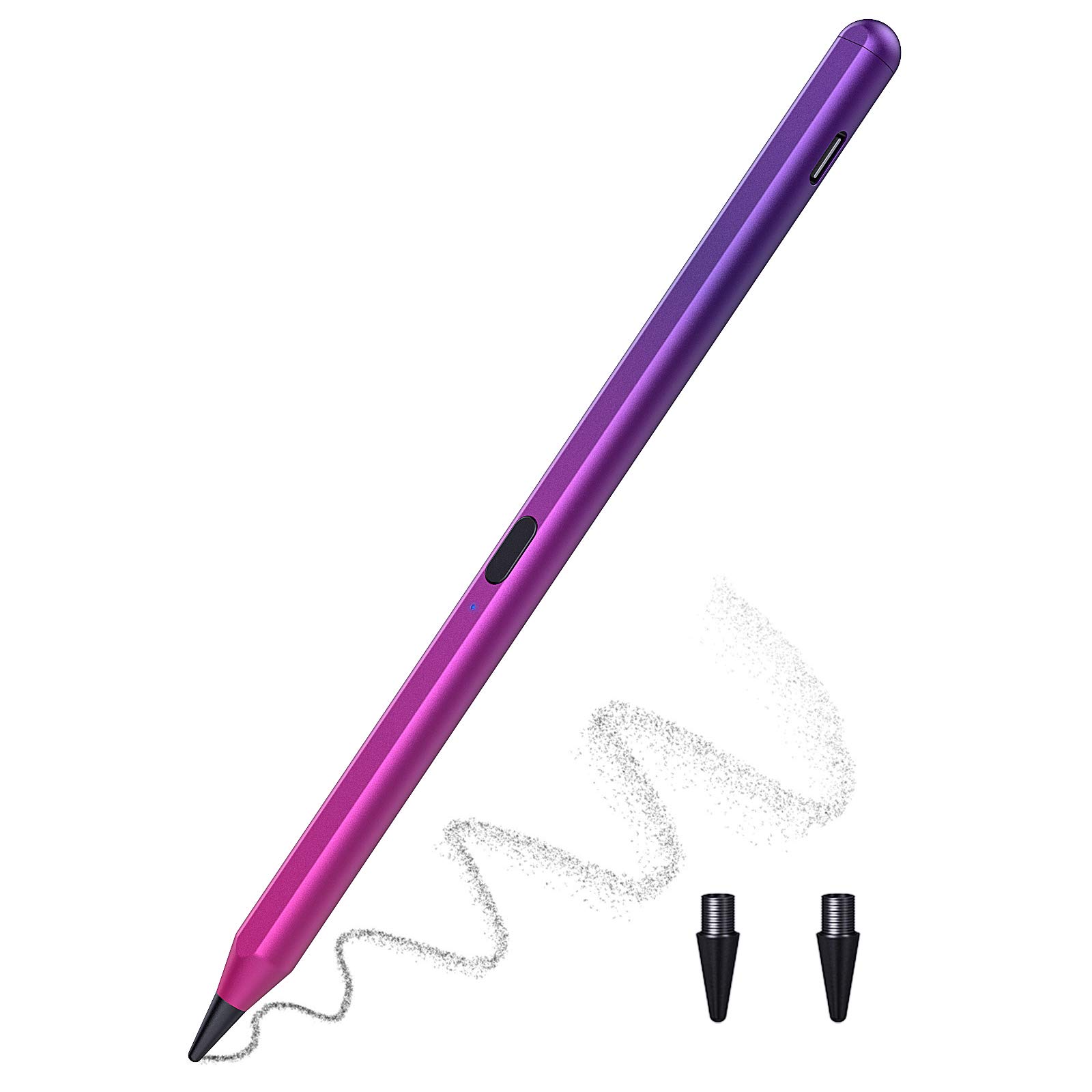 MoKo Stylus Pen for iPad (2018-2022 Models) - Palm Rejection & Tilt Design, Compatible with iPad 9th/8th/7th/6th Gen, iPad Air 3rd/4th/5th Gen, iPad Pro 11/12.9 Inch & iPad Mini 5/6 - Gradient Purple | Perfect for Drawing, Note-Taking & Digital Art