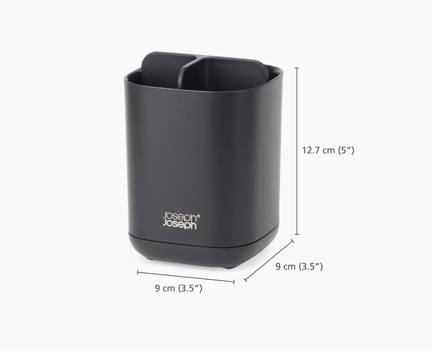 EasyStore™ Matt Black Toothbrush Holder - Modern Bathroom Organizer for Toothbrushes, Razors & Makeup Brushes - Perfect for Countertop, Vanity & Travel
