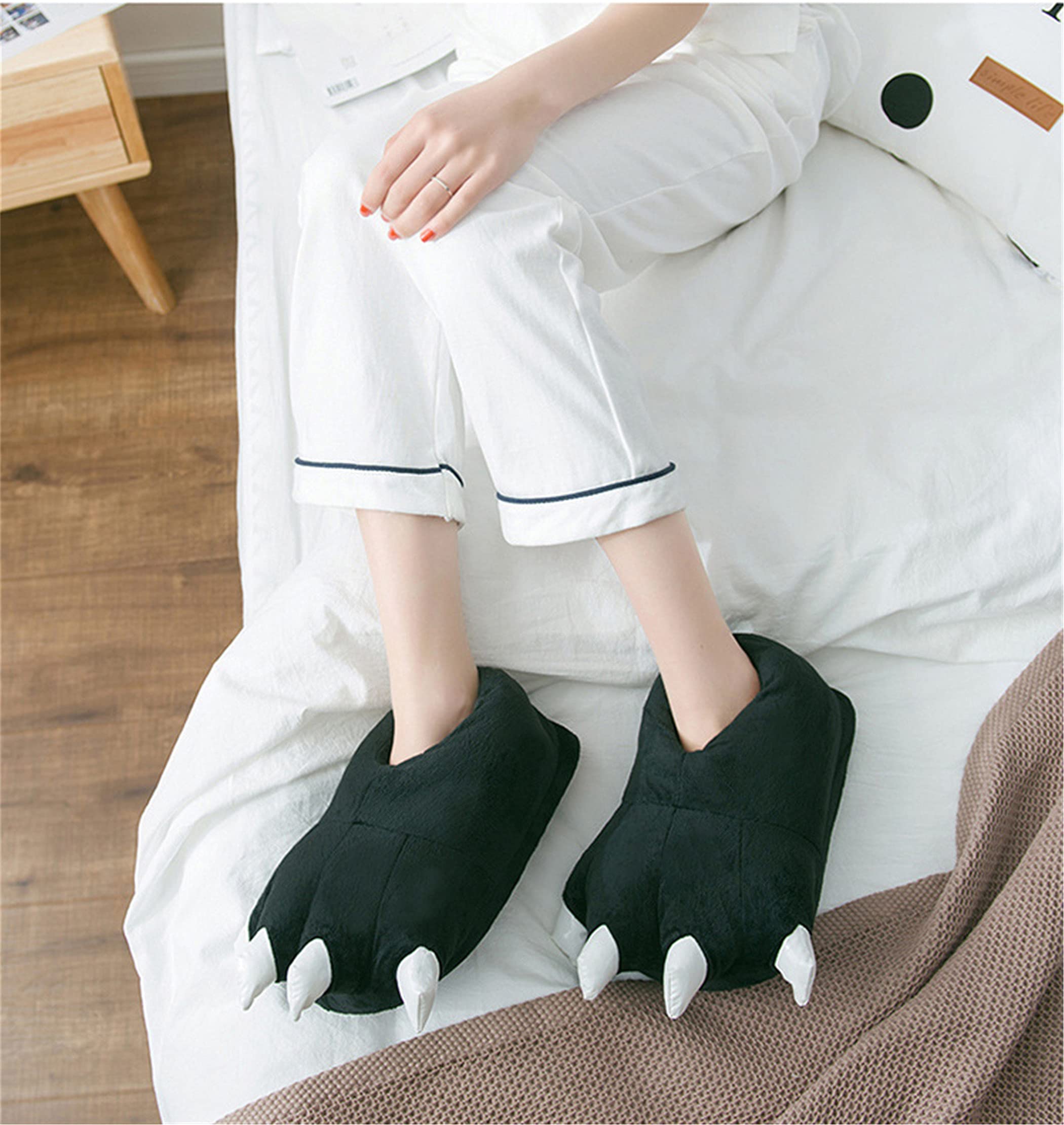 YILANLAN Unisex Plush Animal Paw Slippers - Dinosaur Claw Fuzzy Warm House Shoes for Men & Women | Cozy Indoor/Outdoor Wear for Winter, Home, Parties & Gifts