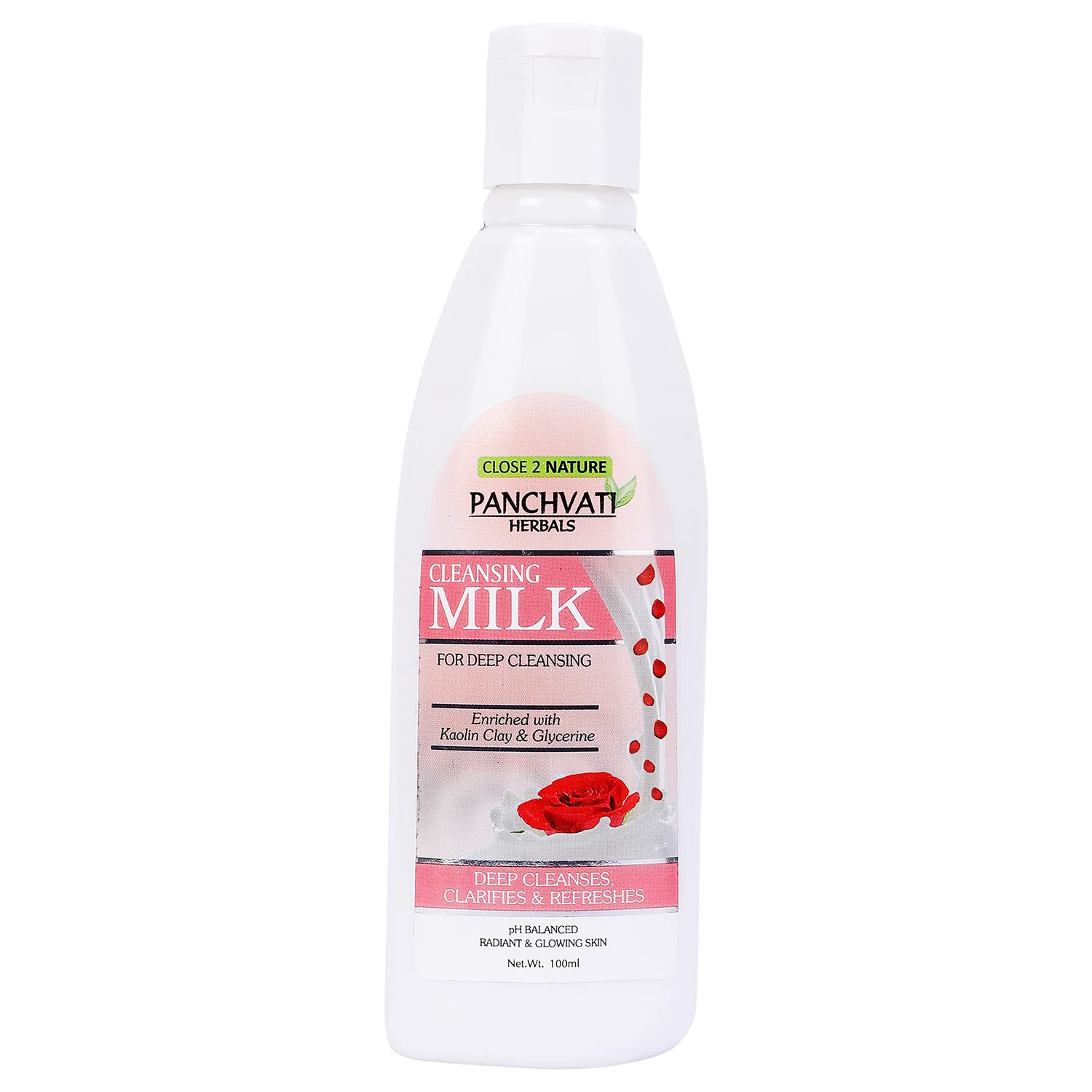 Panchvati Herbals Natural Cleansing Milk with Ayurvedic Herbs - 100ml (Pack of 3) | Gentle Face Wash for Daily Skincare, Makeup Removal & Deep Cleansing