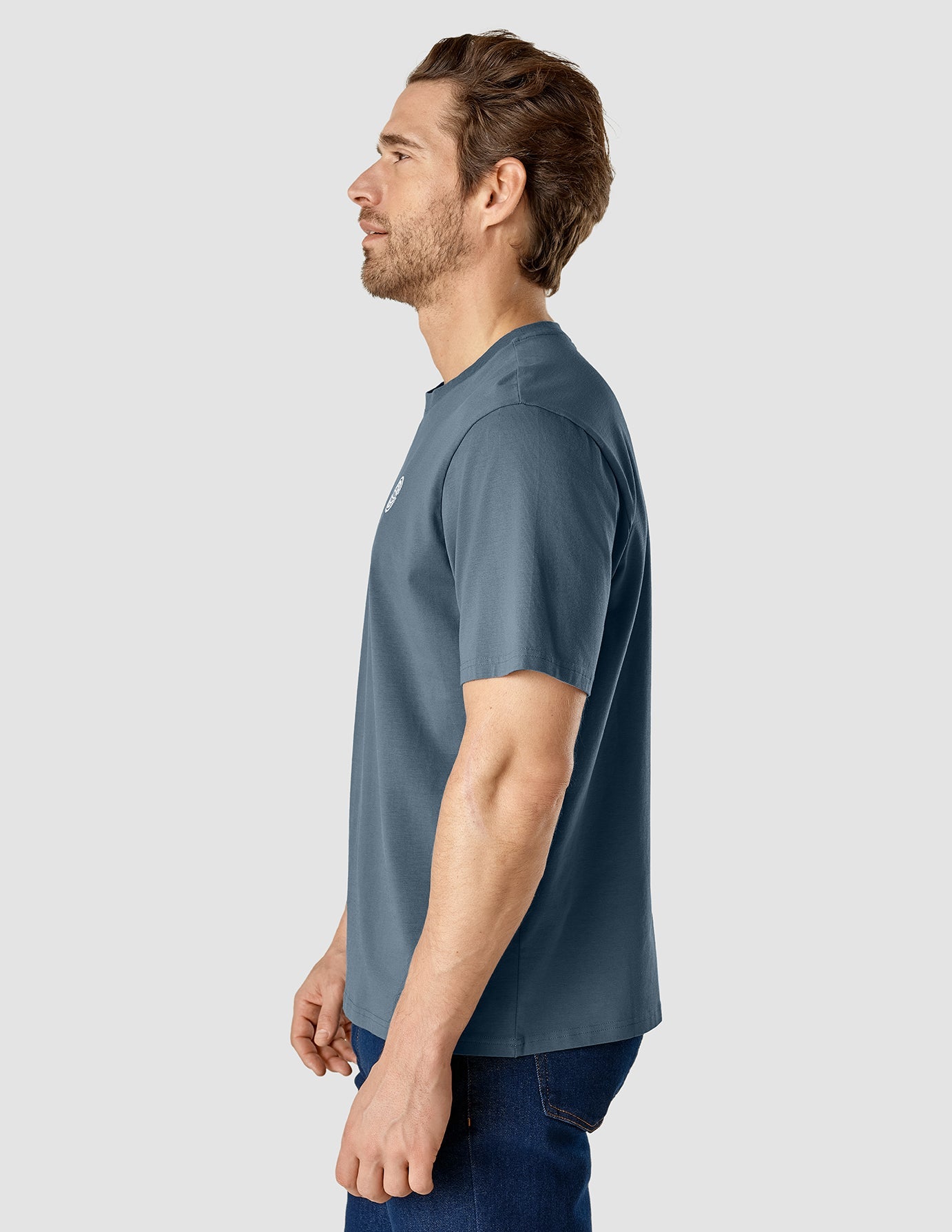 Premium Supima Cotton T-Shirt for Men - Box Fit, Globe Blue Mirage Color - Soft & Breathable for Casual Wear, Gym, and Everyday Comfort