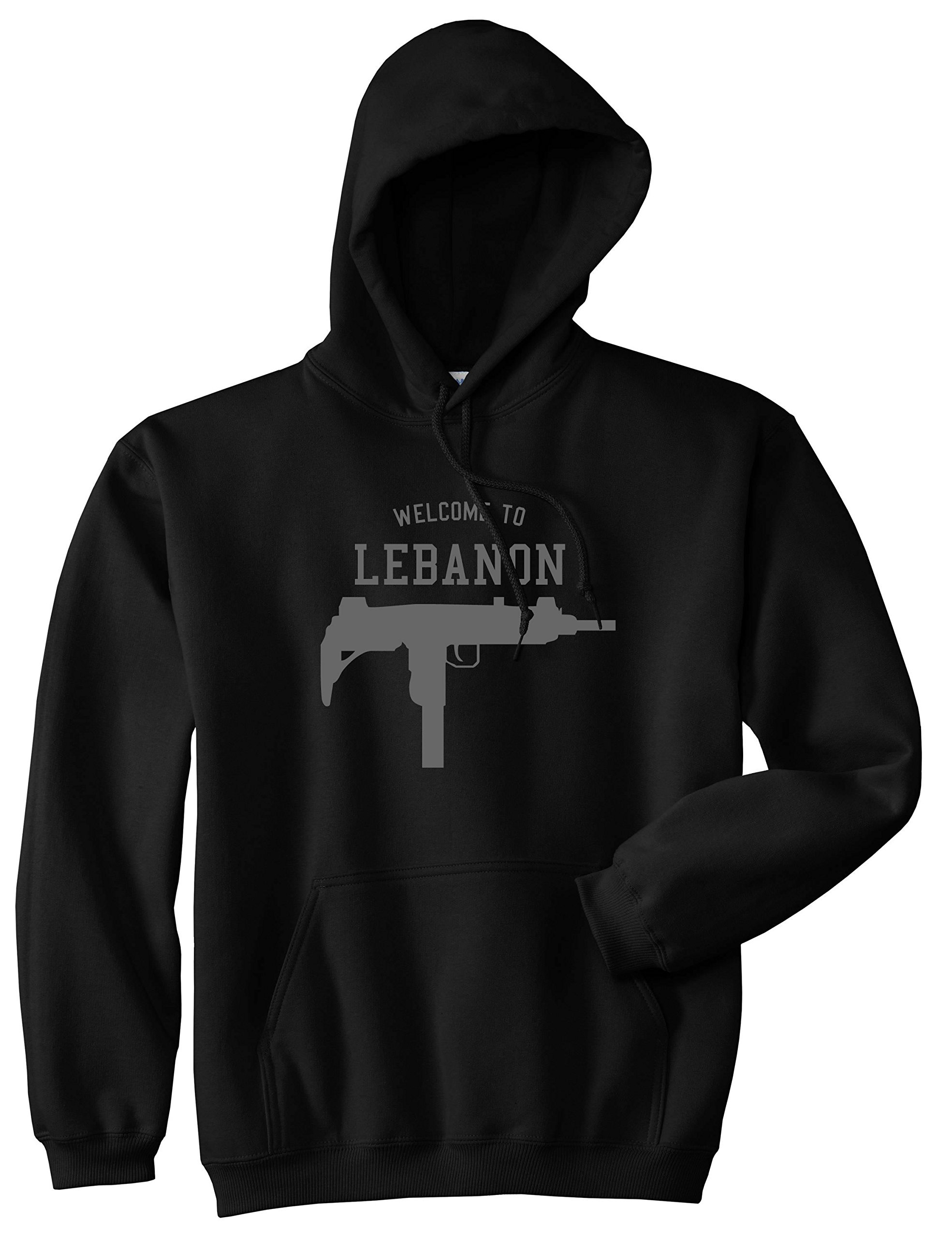 Kings Of NY Welcome To Lebanon Uzi Machine Guns Country Pullover Hoodie - Streetwear Hip Hop Fashion Hoody for Urban Style & Rap Music Fans