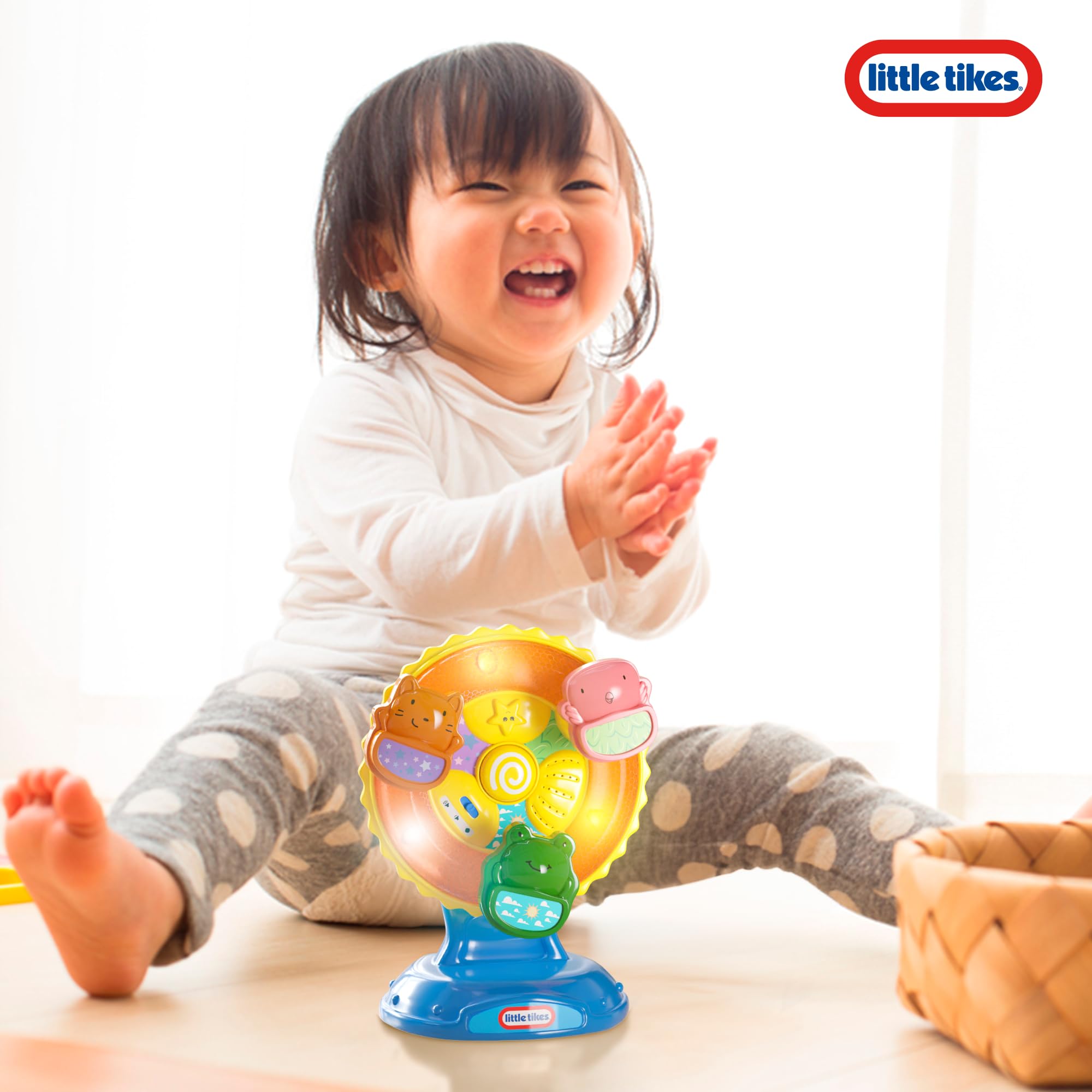Lollipop Little Tikes Lights and Sounds Ferris Wheel Toy - Suction Cup Spinning Baby Toy for High Chair, Stroller & Car Seat - Interactive Sensory Toy for Toddlers 6-12 Months - Fun Developmental Activity for Infants